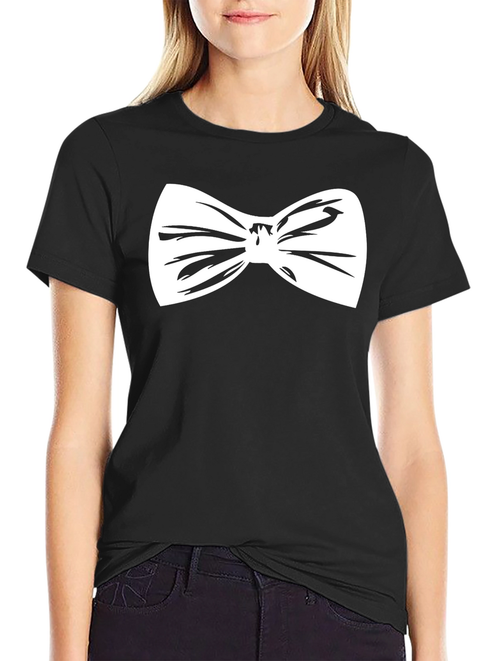 Bow Tie Graphic Tee - Black