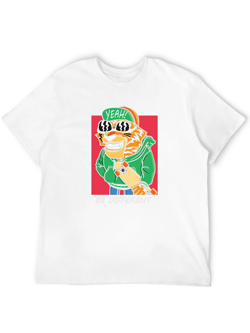 Cool Tiger Skateboarder Graphic Tee