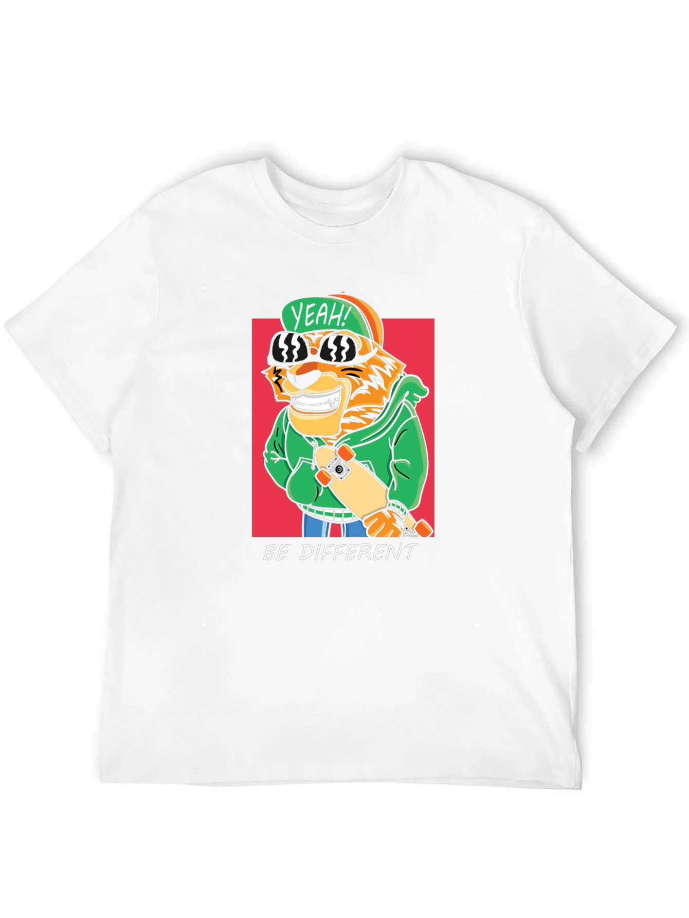 Cool Tiger Skateboarder Graphic Tee
