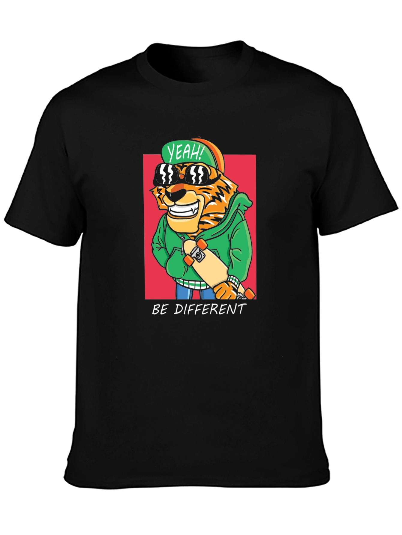 Cool Tiger Skateboarder Graphic Tee