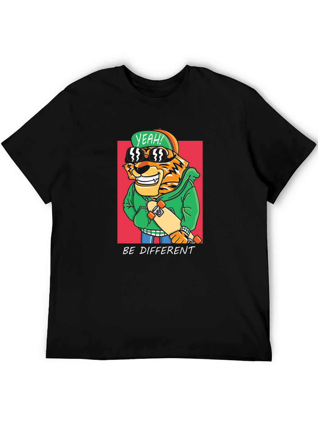 Cool Tiger Skateboarder Graphic Tee