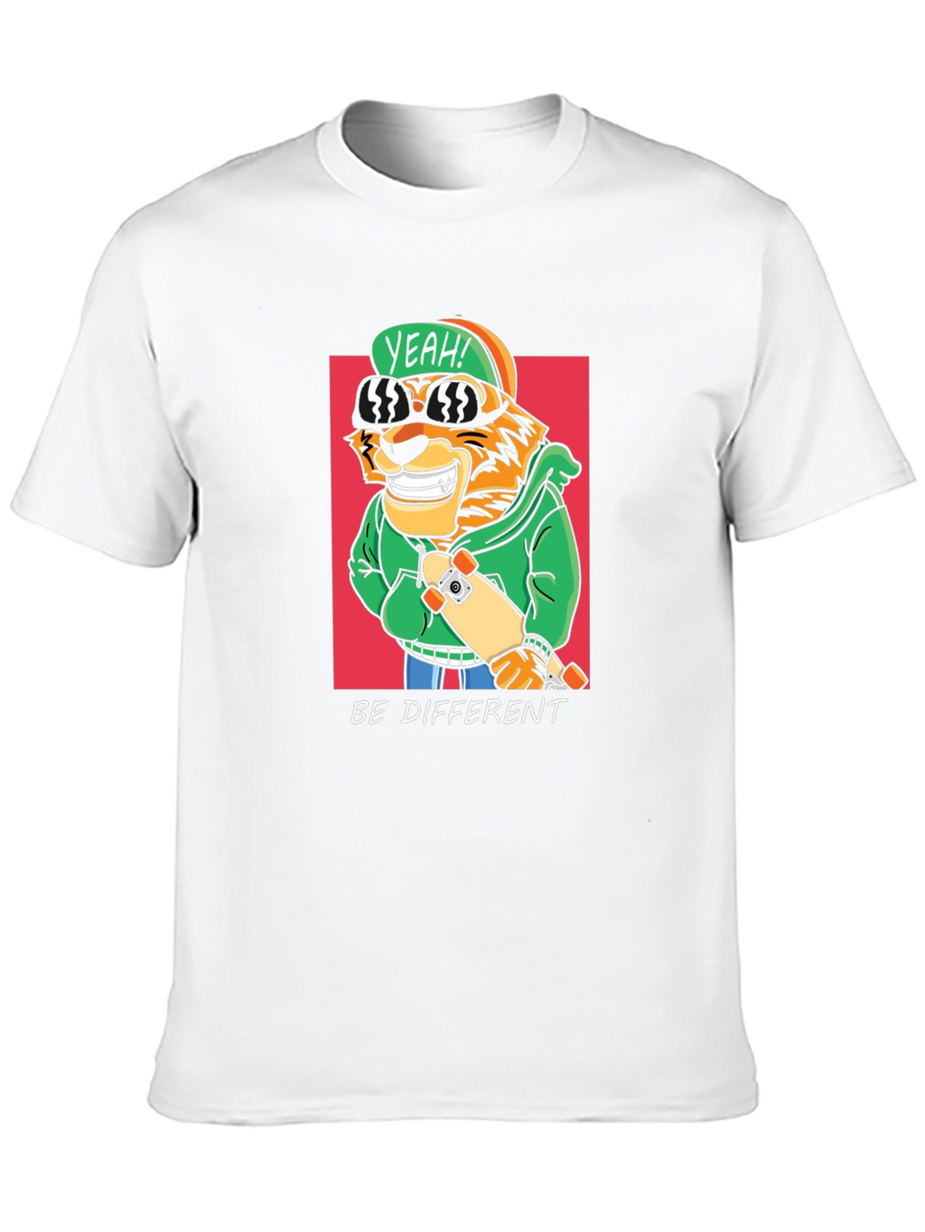 Cool Tiger Skateboarder Graphic Tee