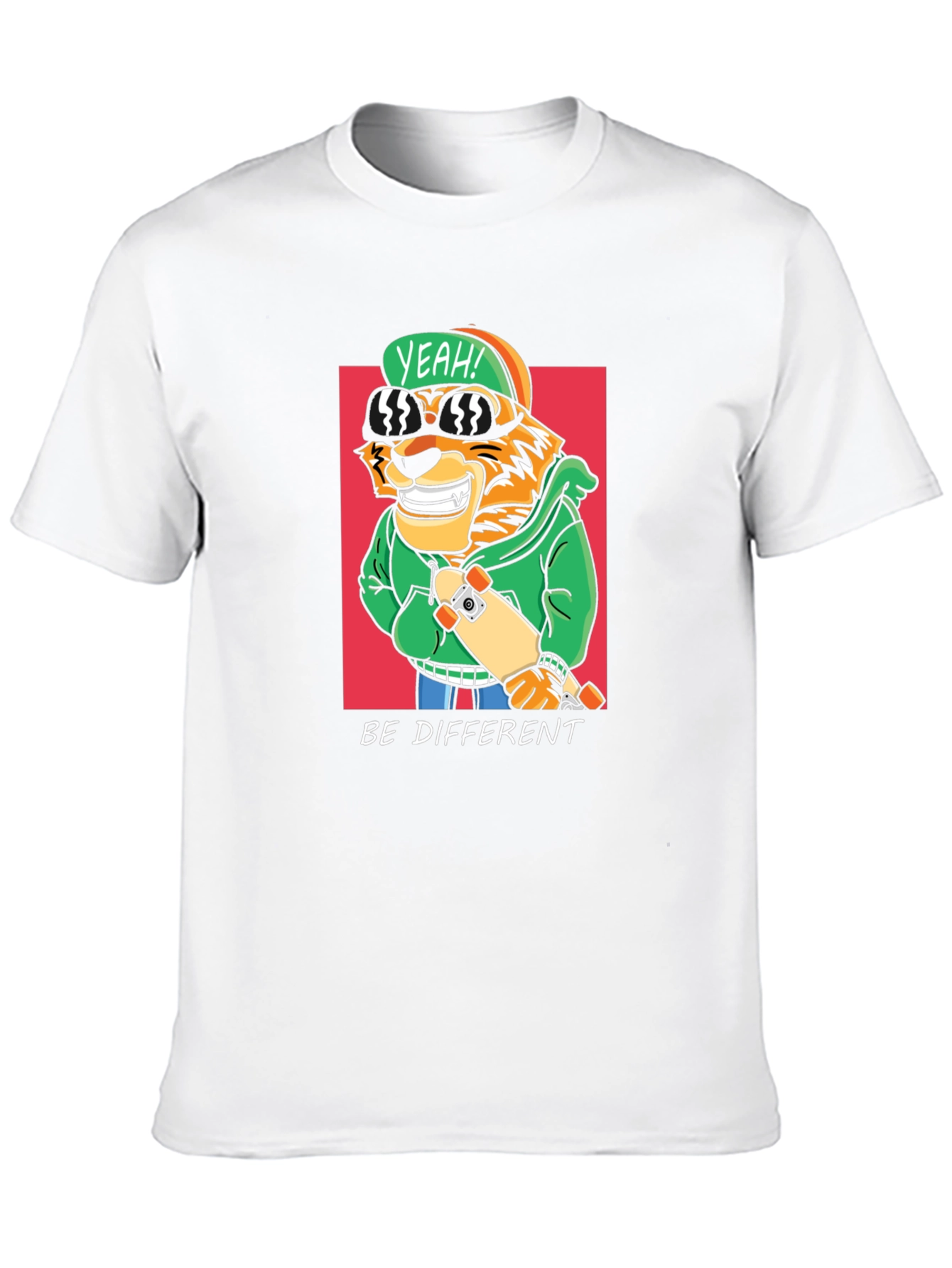 Cool Tiger Skateboarder Graphic Tee