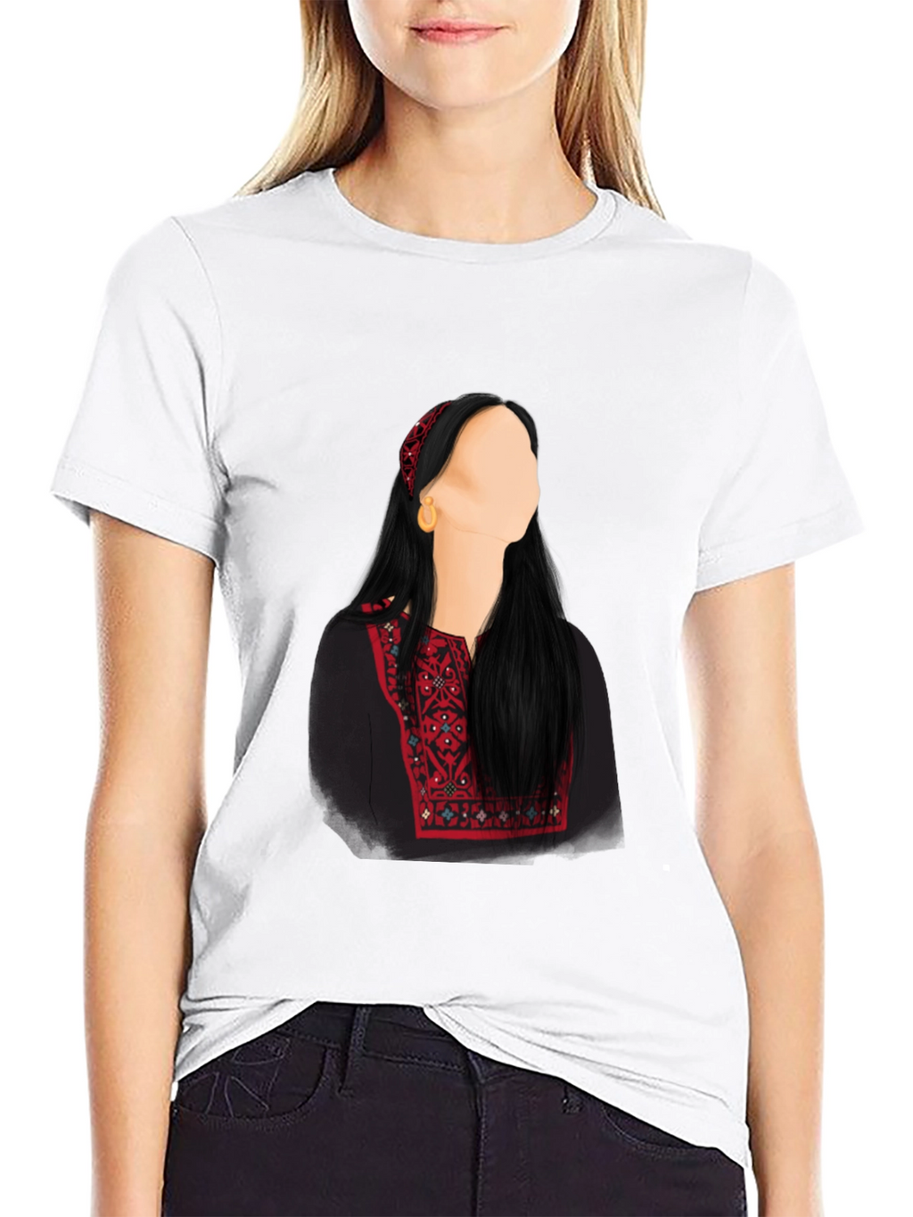 Embroidered Palestinian Thobe T-Shirt