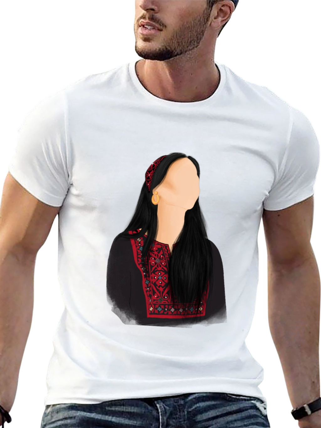 Embroidered Palestinian Thobe T-Shirt