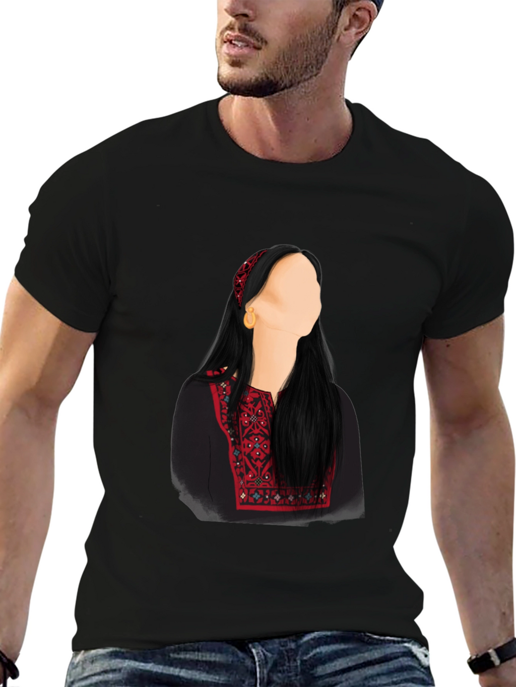Embroidered Palestinian Thobe T-Shirt