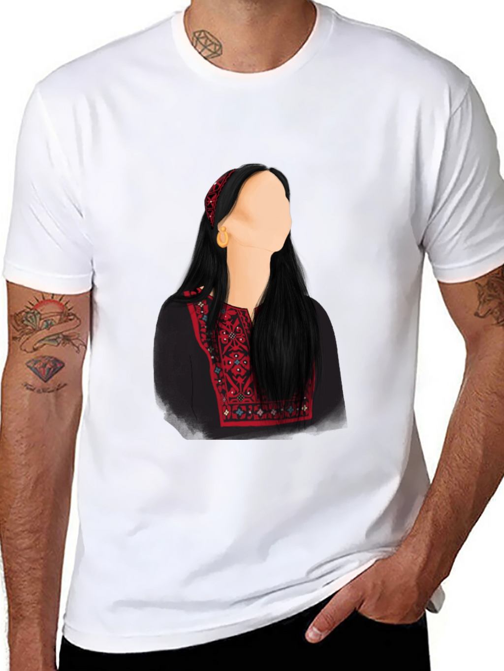 Embroidered Palestinian Thobe T-Shirt