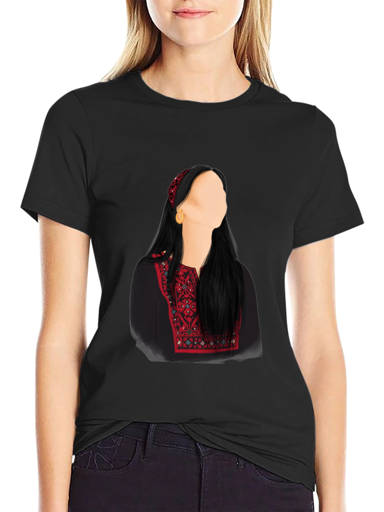 Embroidered Palestinian Thobe T-Shirt