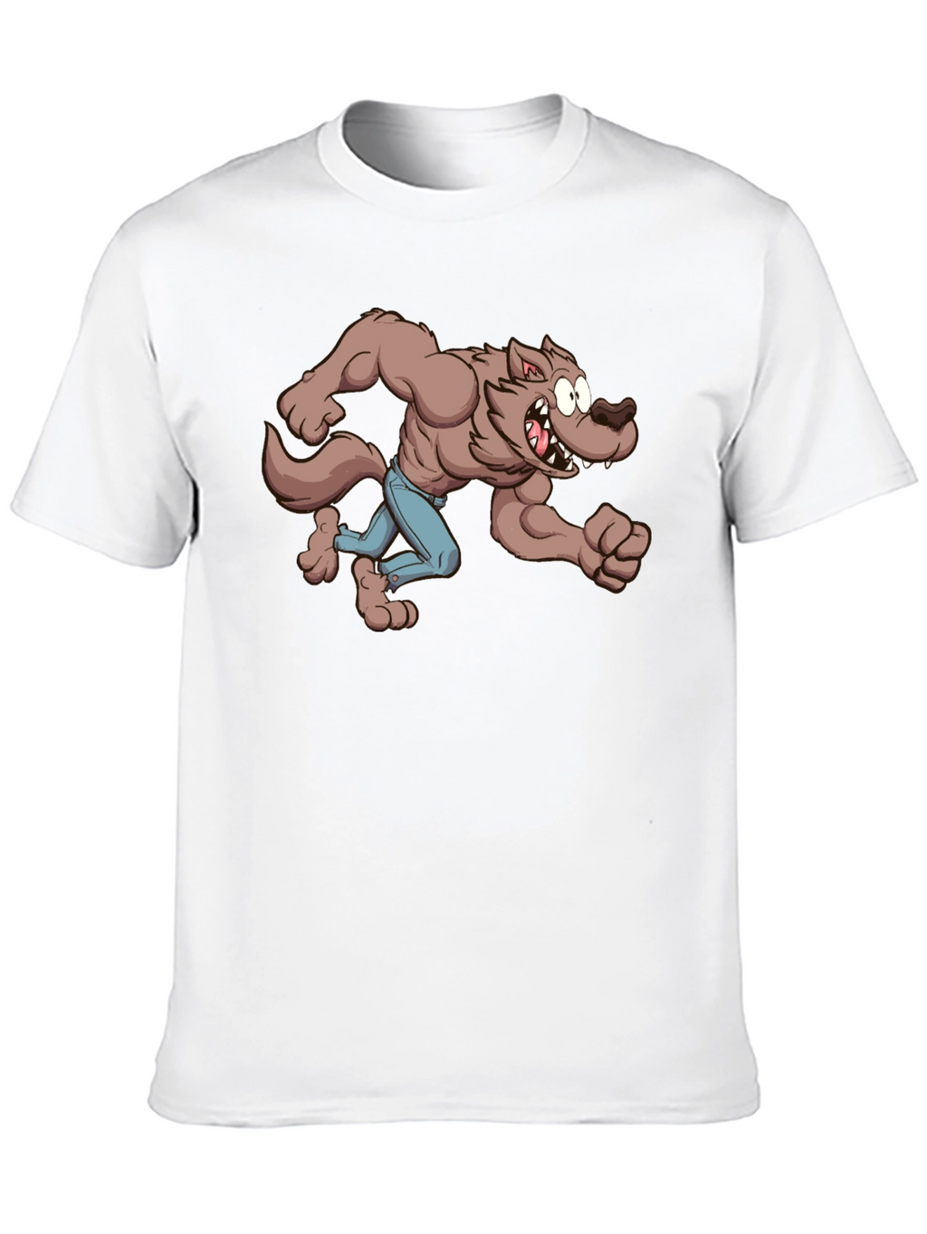 Cartoon Werewolf Graphic Tee - Black