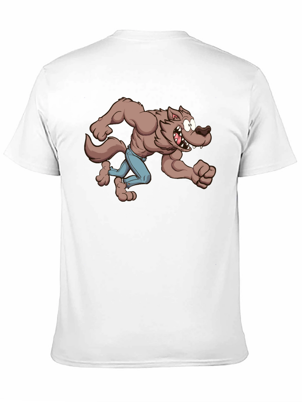 Cartoon Werewolf Graphic Tee - Black
