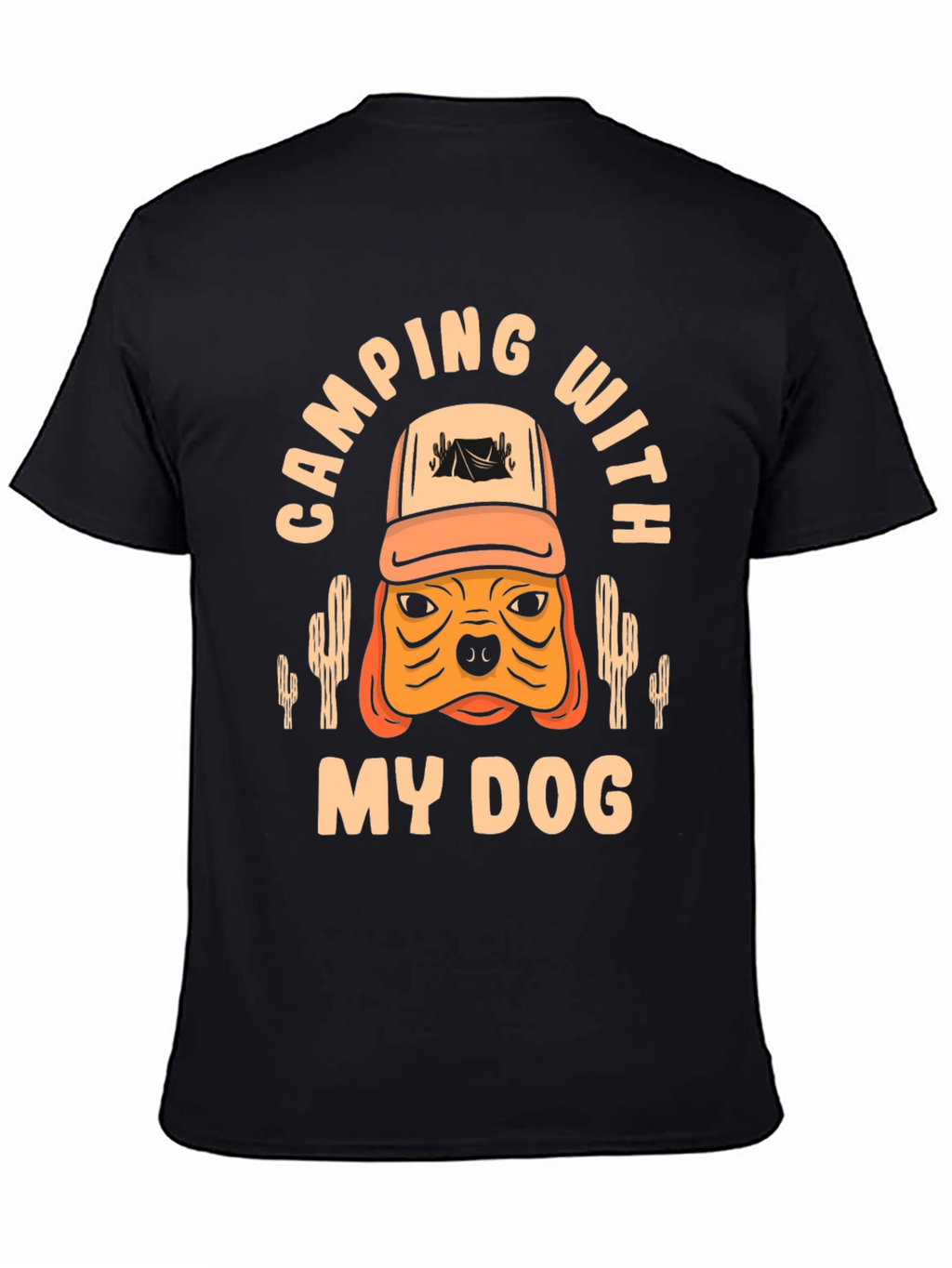 Camping With My Dog Black T-Shirt