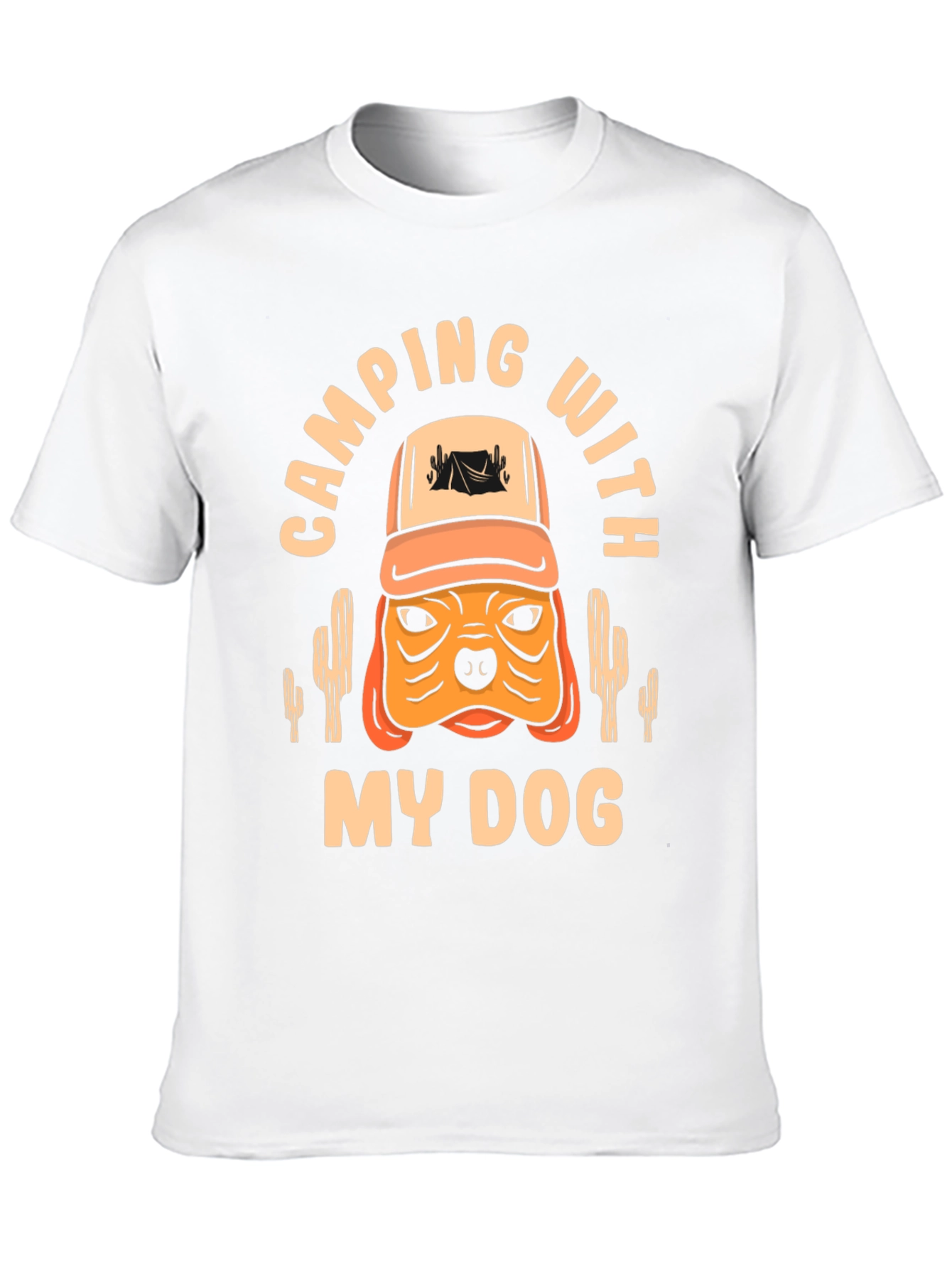 Camping With My Dog Black T-Shirt