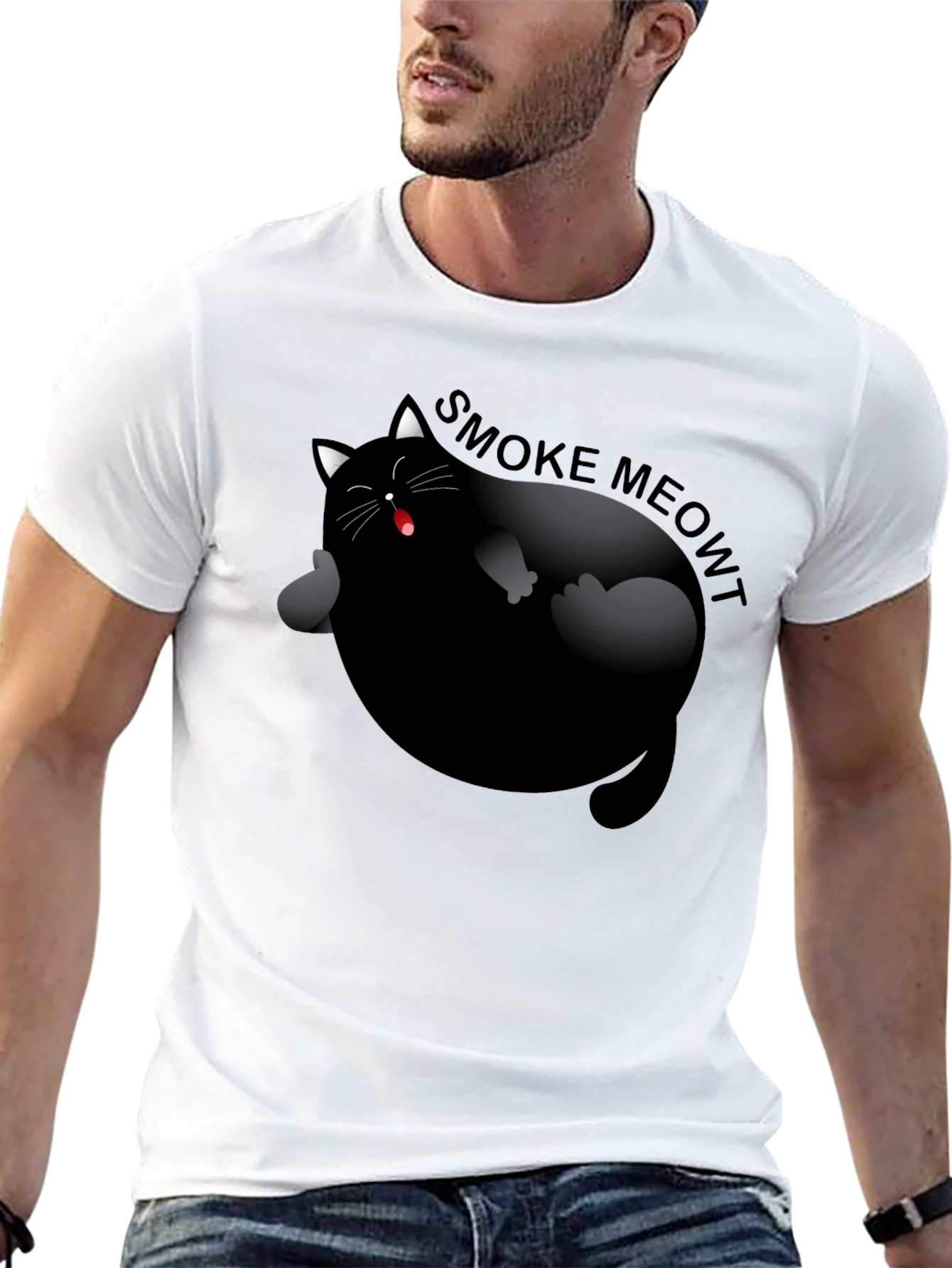 Smoke Meowt Cat Graphic T-Shirt