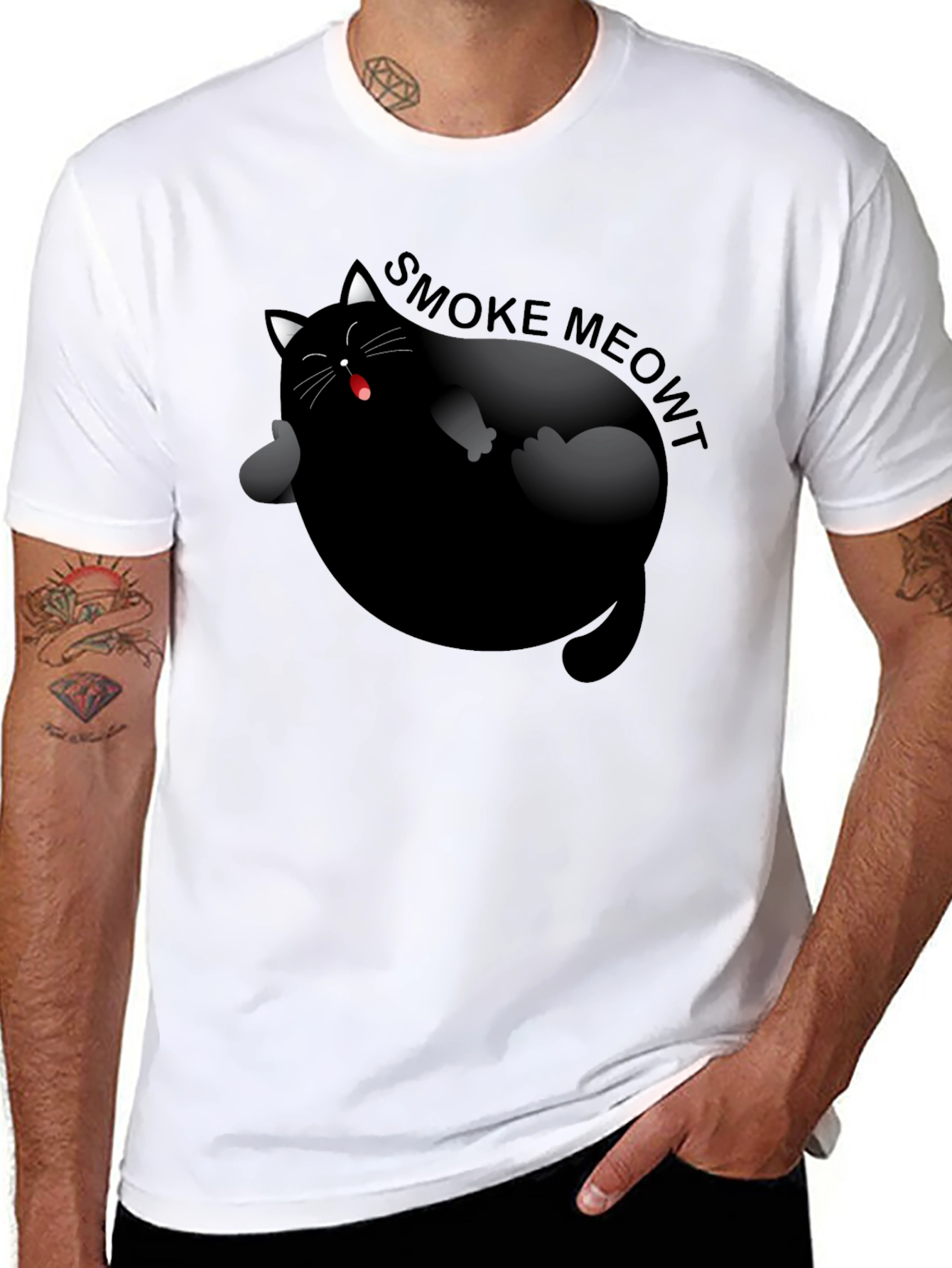 Smoke Meowt Cat Graphic T-Shirt