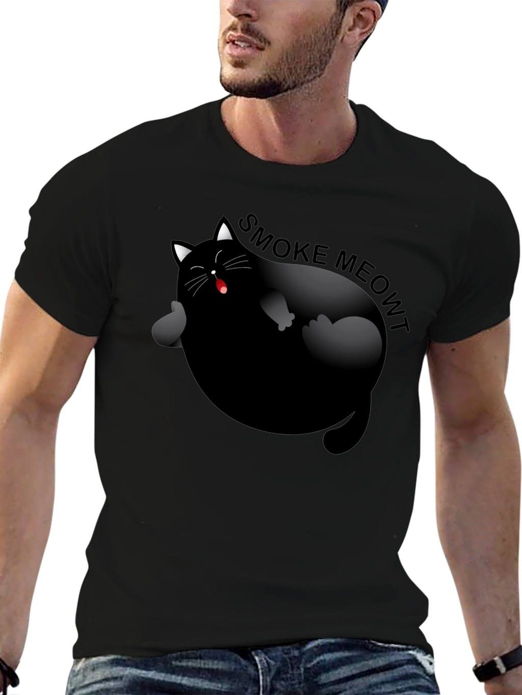 Smoke Meowt Cat Graphic T-Shirt