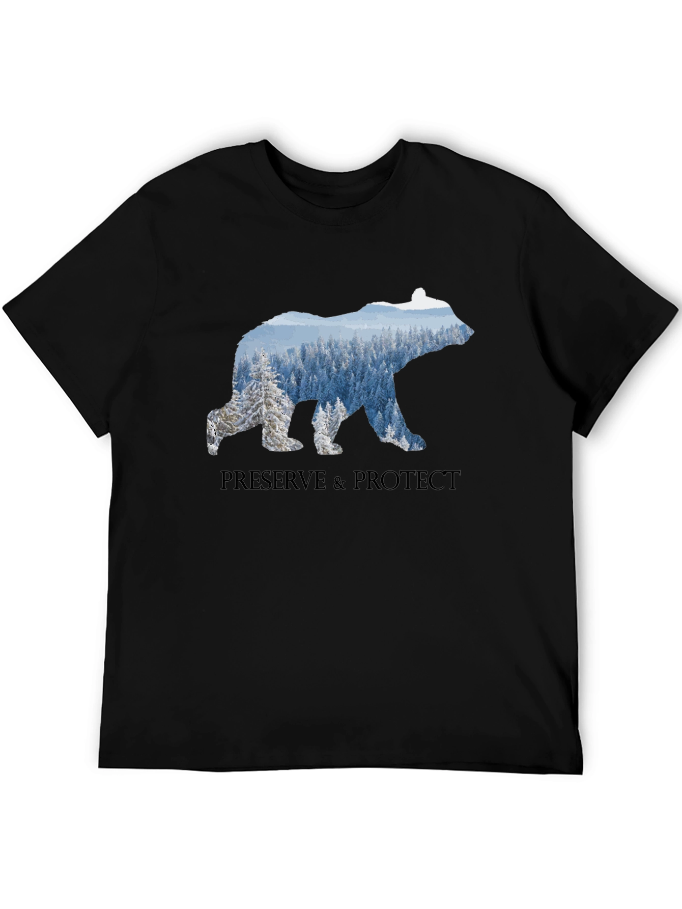Preserve & Protect Bear Graphic Tee - Black
