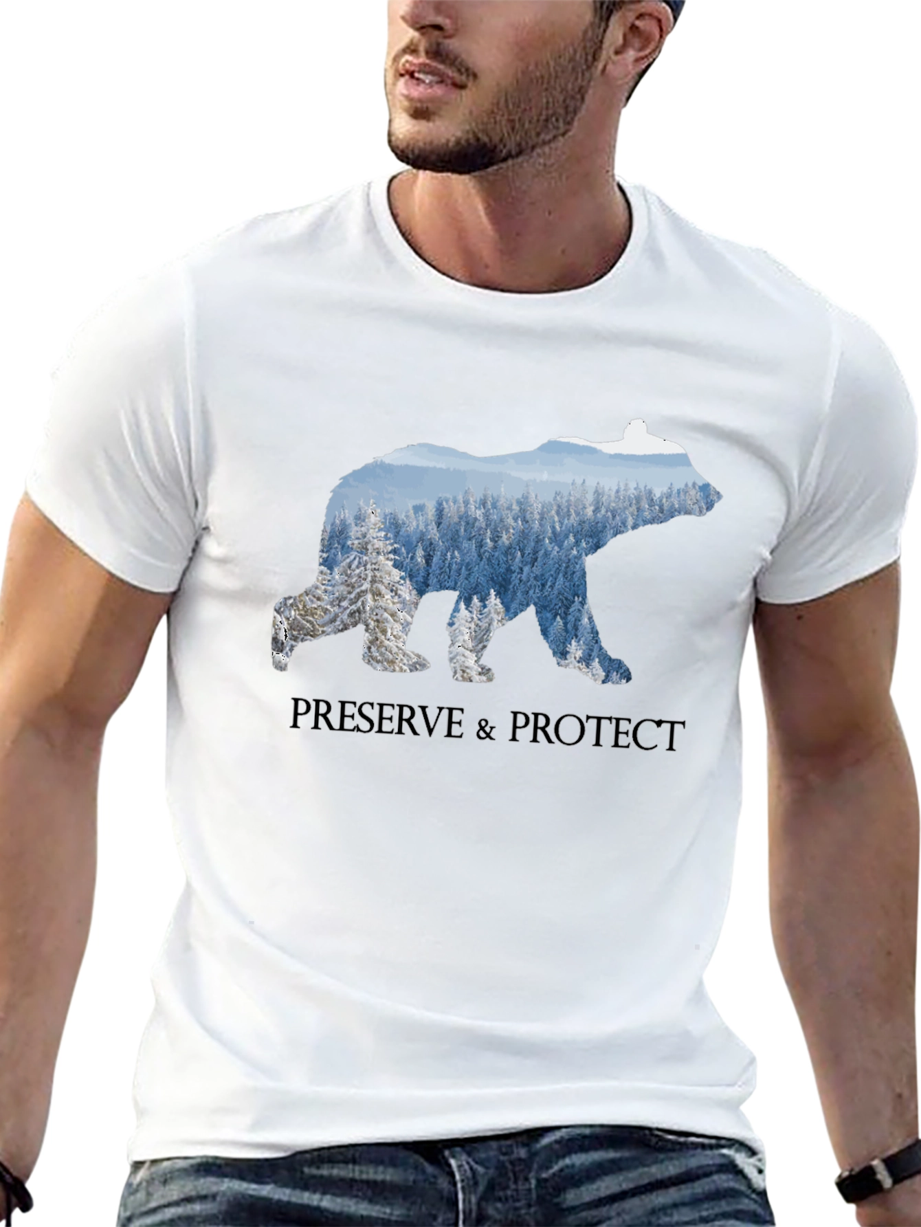 Preserve & Protect Bear Graphic Tee - Black