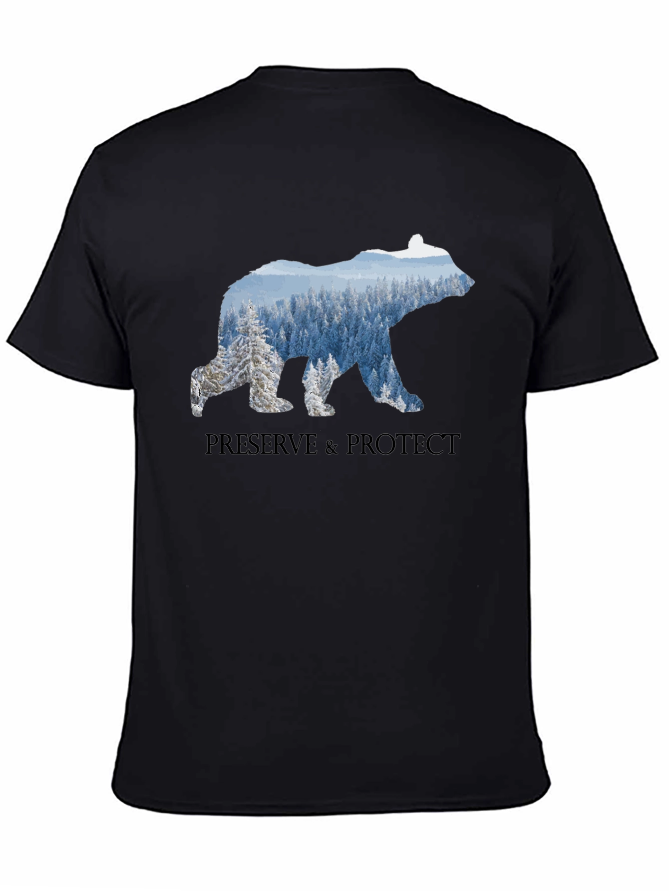 Preserve & Protect Bear Graphic Tee - Black