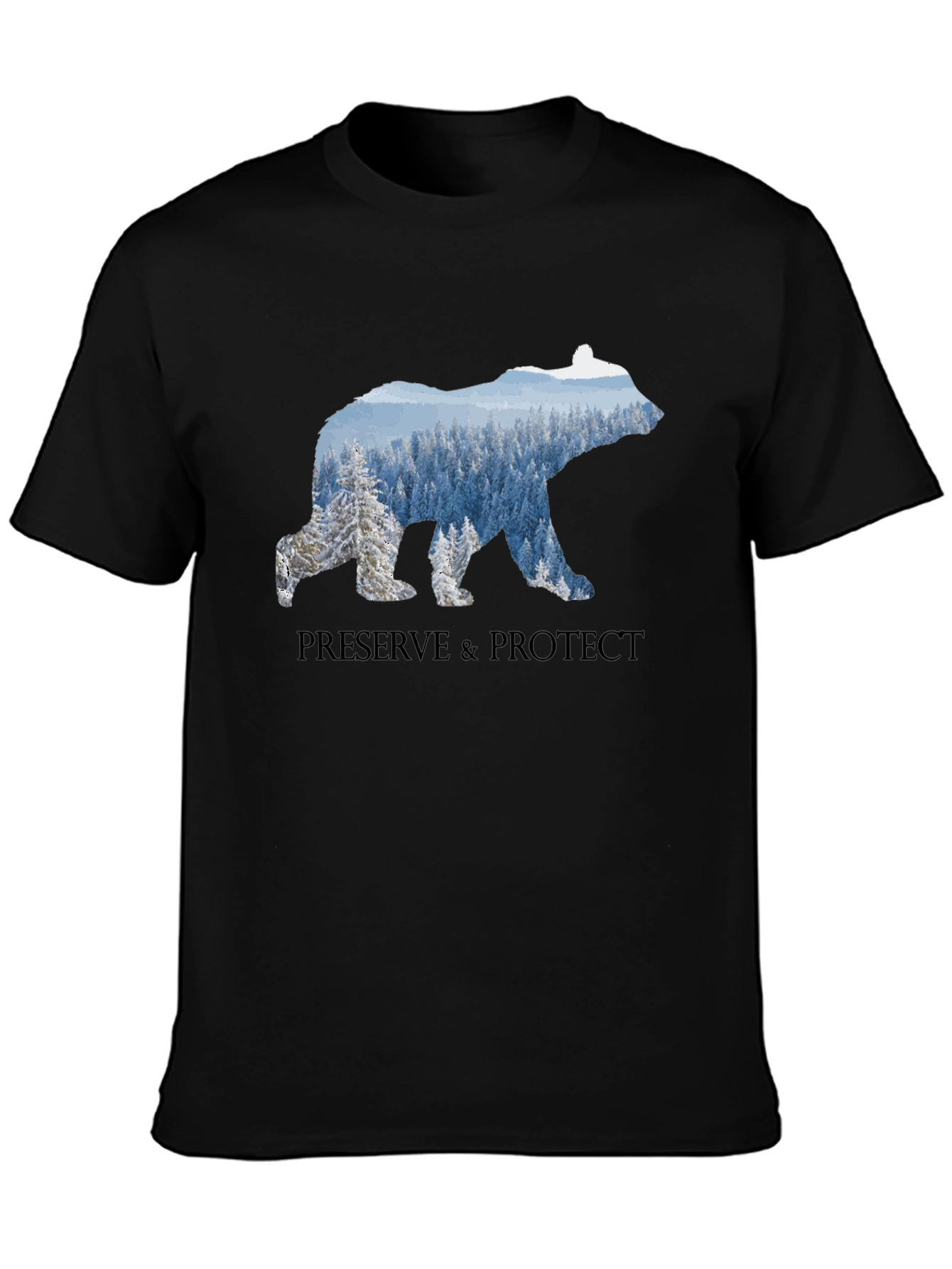 Preserve & Protect Bear Graphic Tee - Black