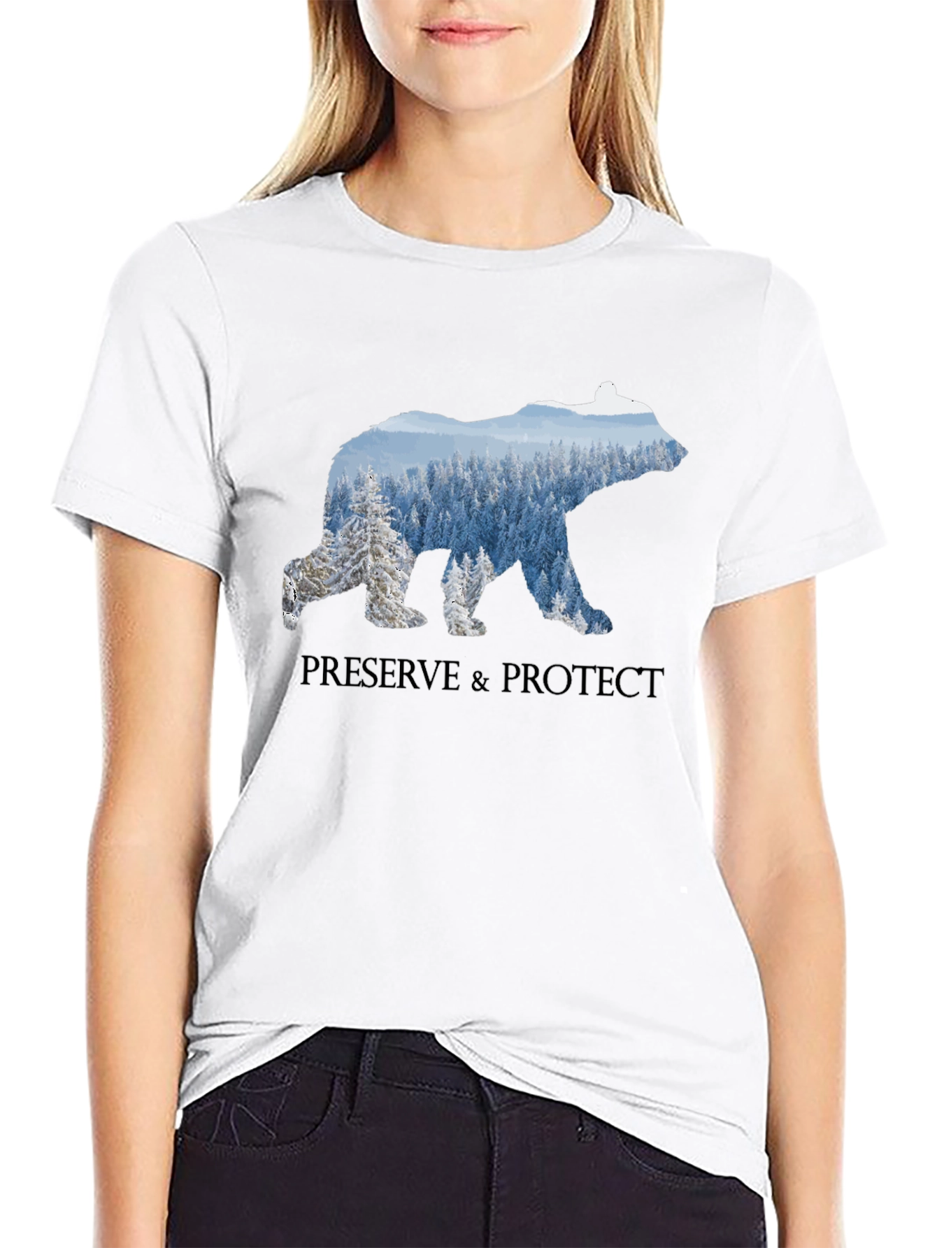 Preserve & Protect Bear Graphic Tee - Black