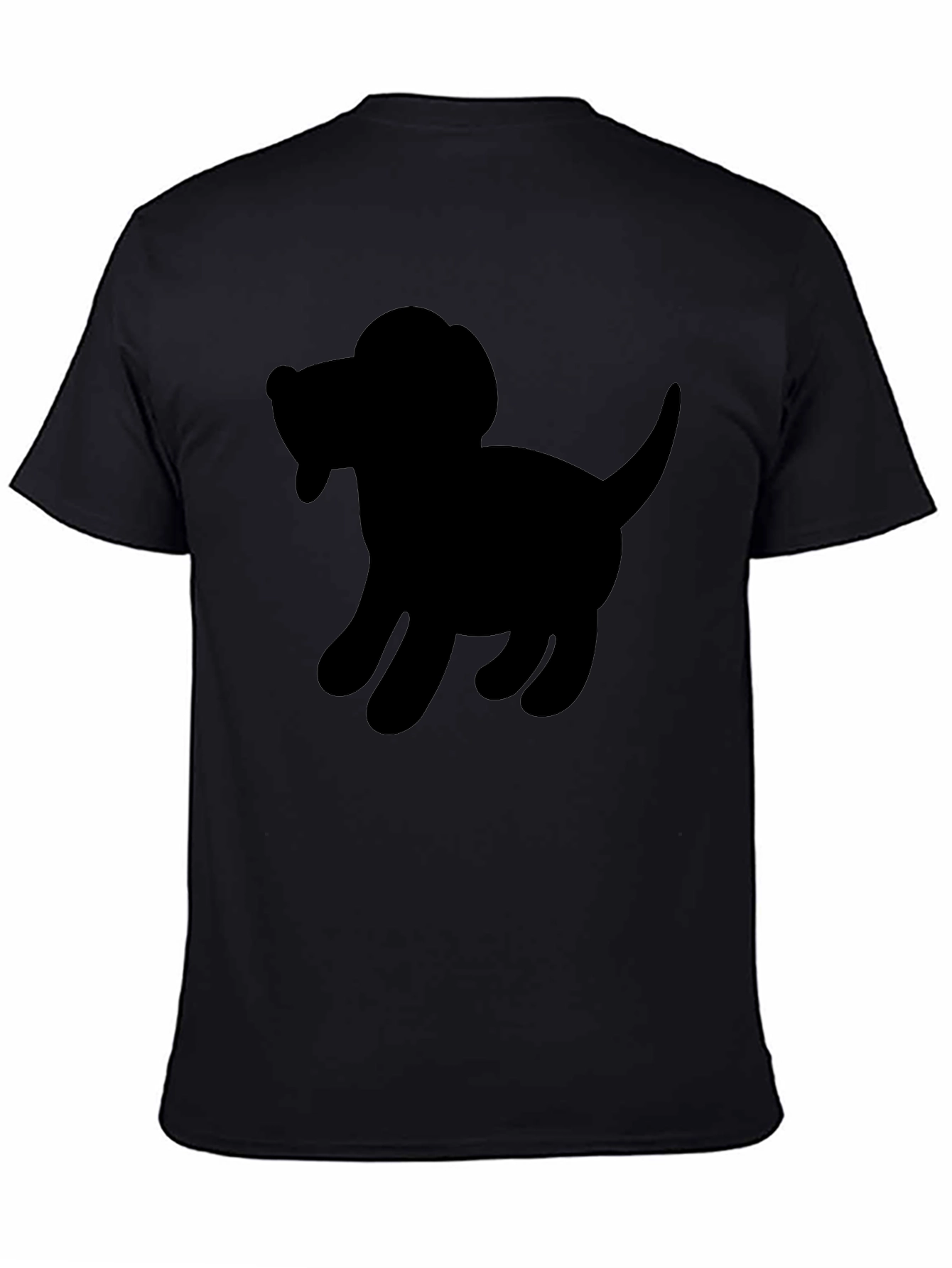 Dog Silhouette Black T-Shirt - Unisex