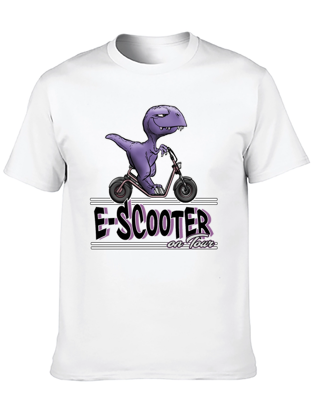 E-Scooter on Tour T-Shirt - Dino on a Scooter