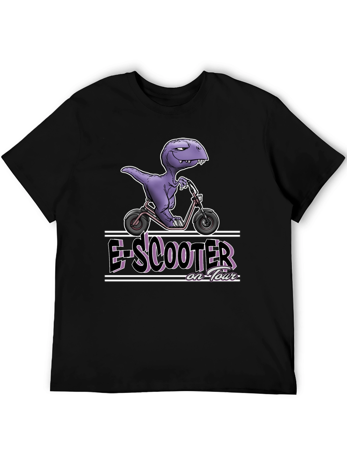 E-Scooter on Tour T-Shirt - Dino on a Scooter