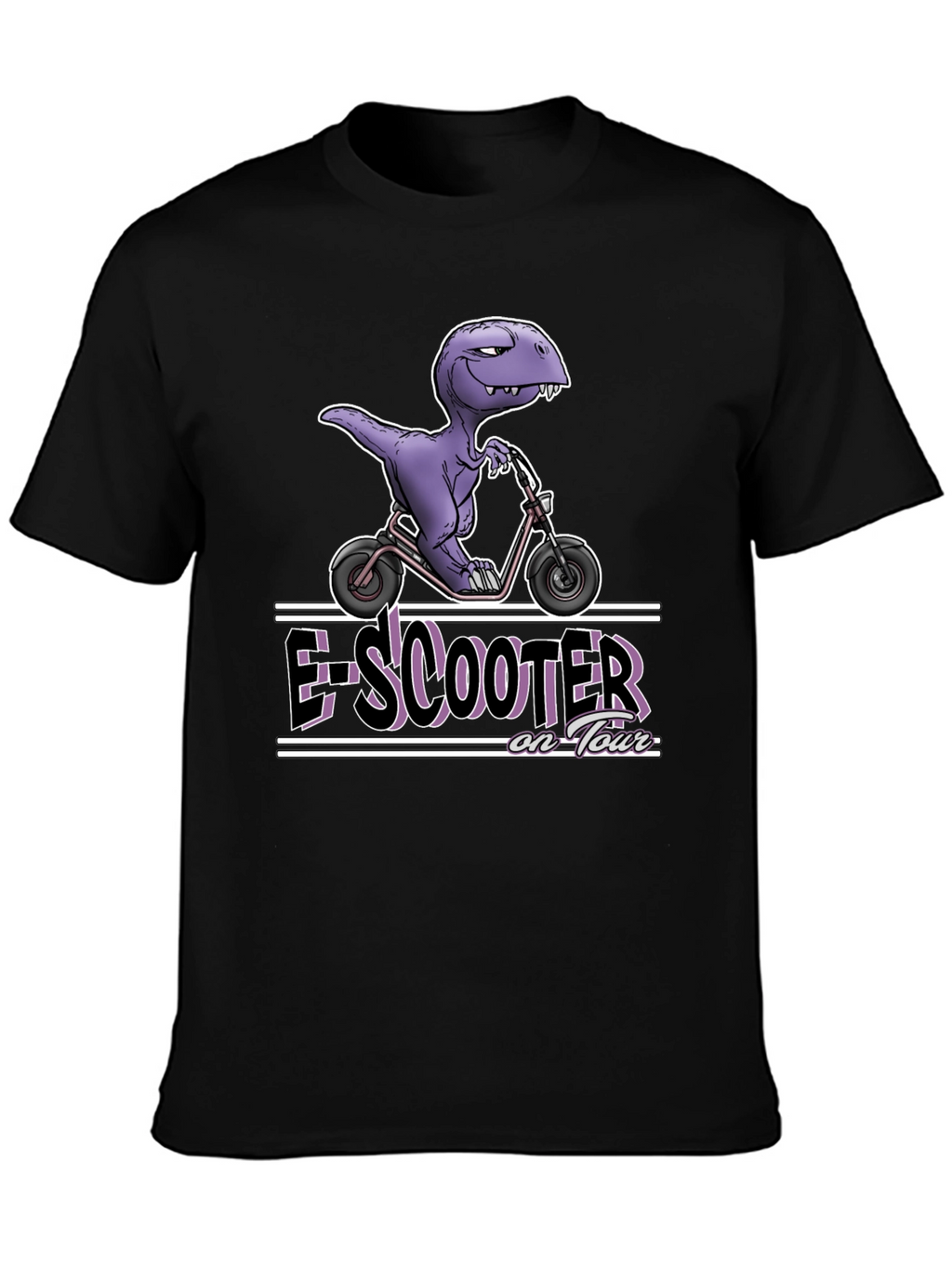 E-Scooter on Tour T-Shirt - Dino on a Scooter