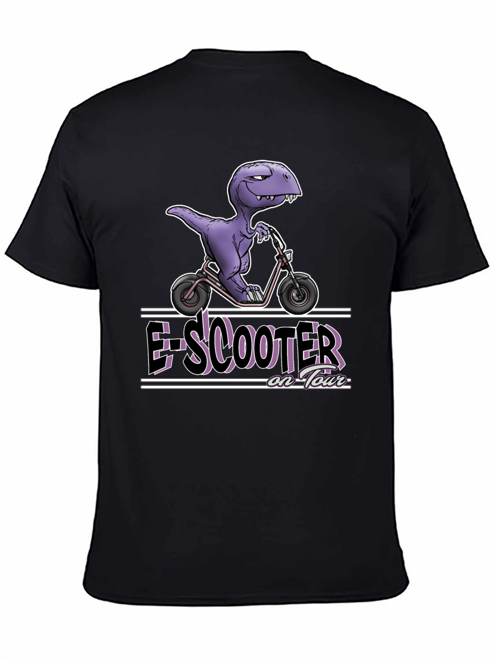 E-Scooter on Tour T-Shirt - Dino on a Scooter