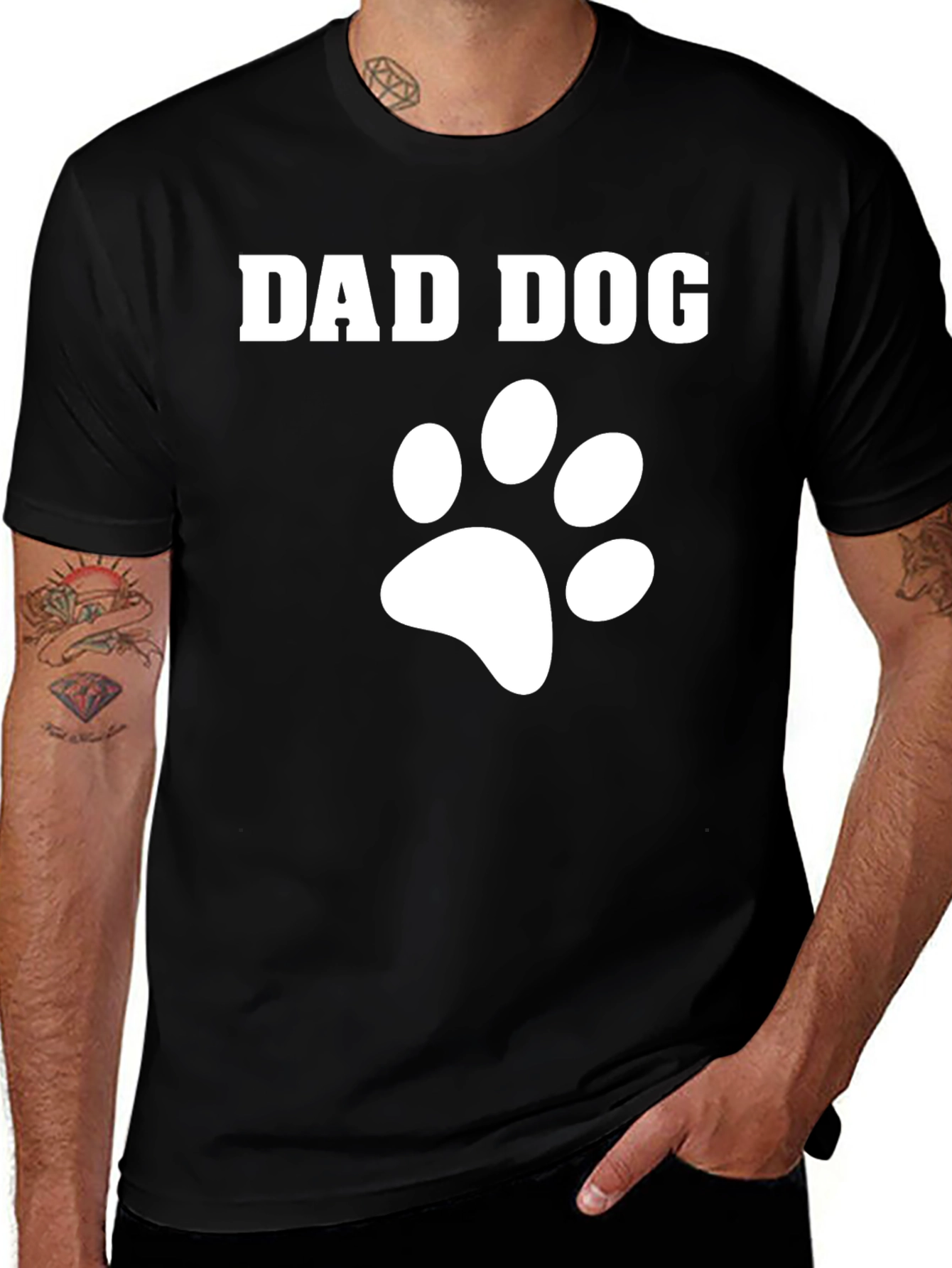 Dad Dog Paw Print T-Shirt - Perfect Gift!