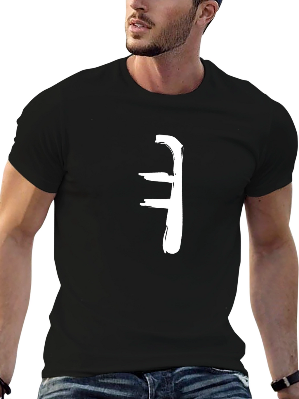 Modern Abstract Symbol Black T-Shirt