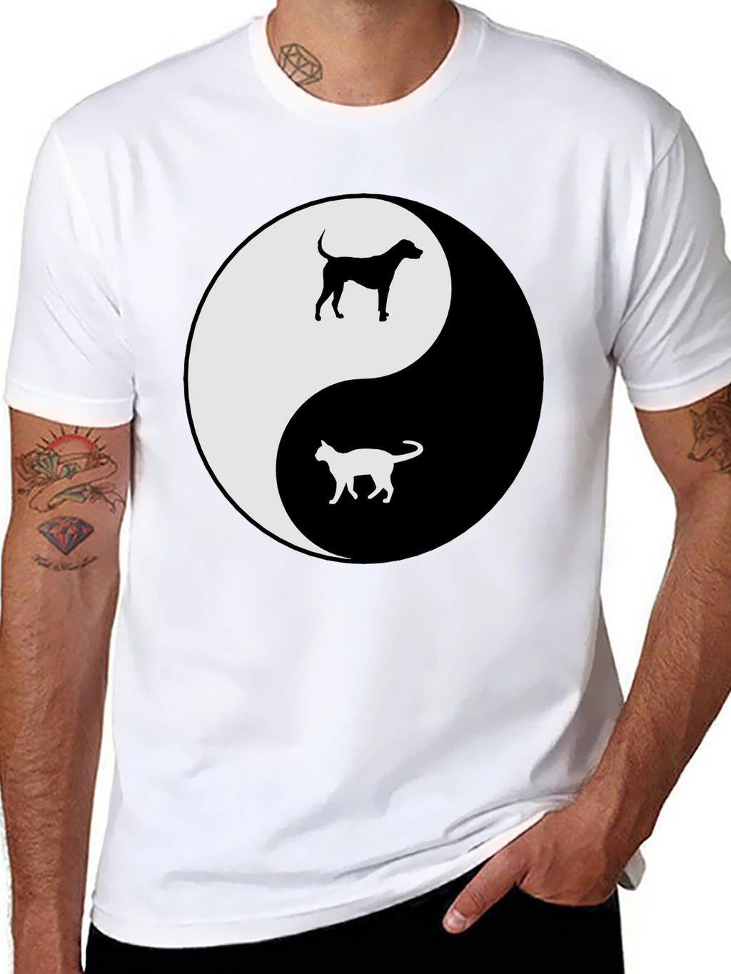 Yin Yang Cat & Dog T-Shirt
