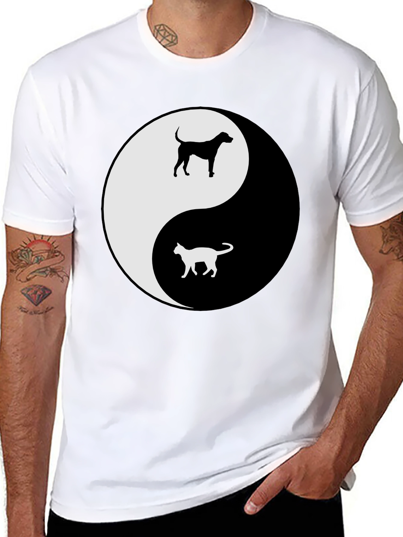 Yin Yang Cat & Dog T-Shirt