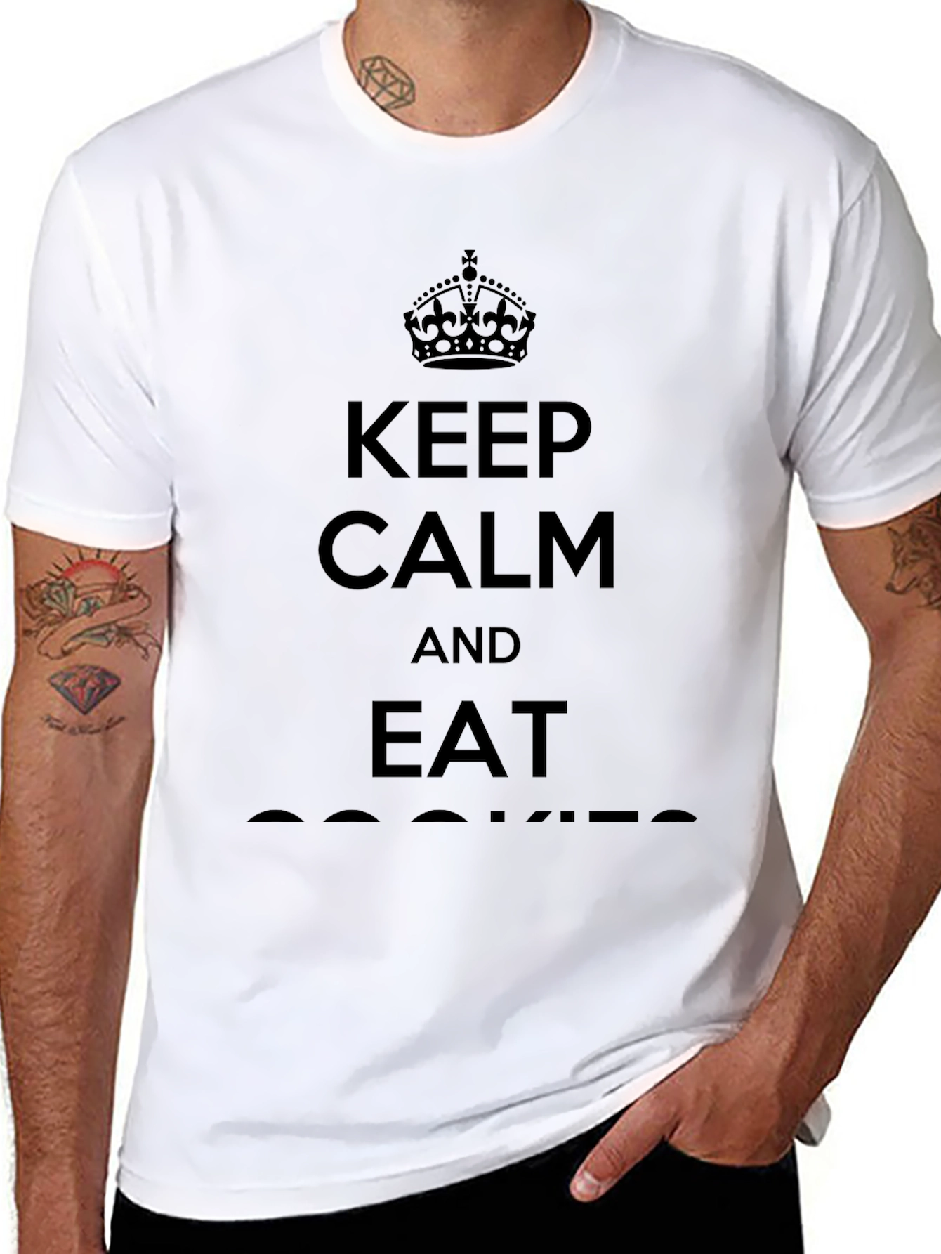 Keep Calm & Eat Cookies Black T-Shirt