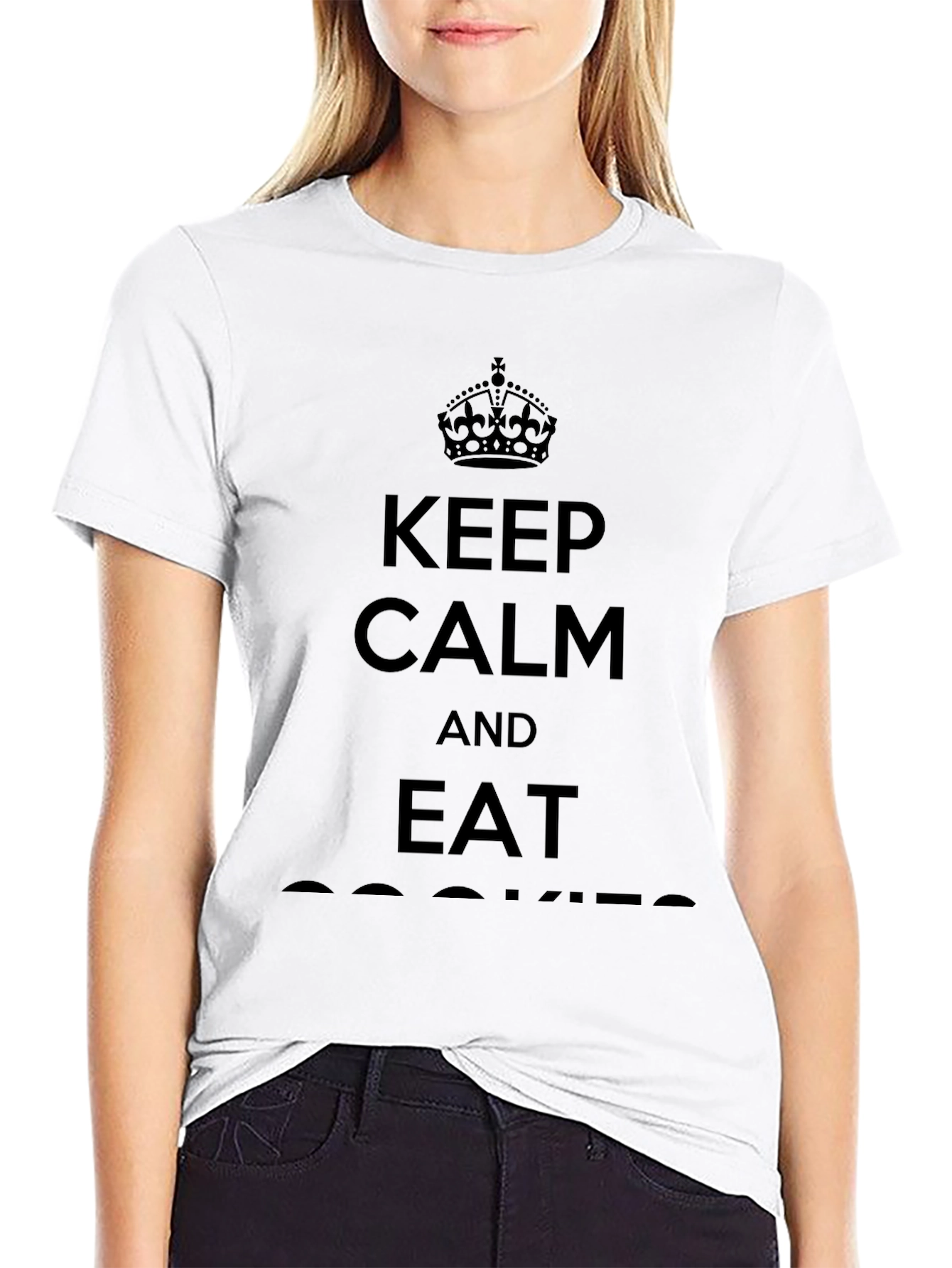 Keep Calm & Eat Cookies Black T-Shirt