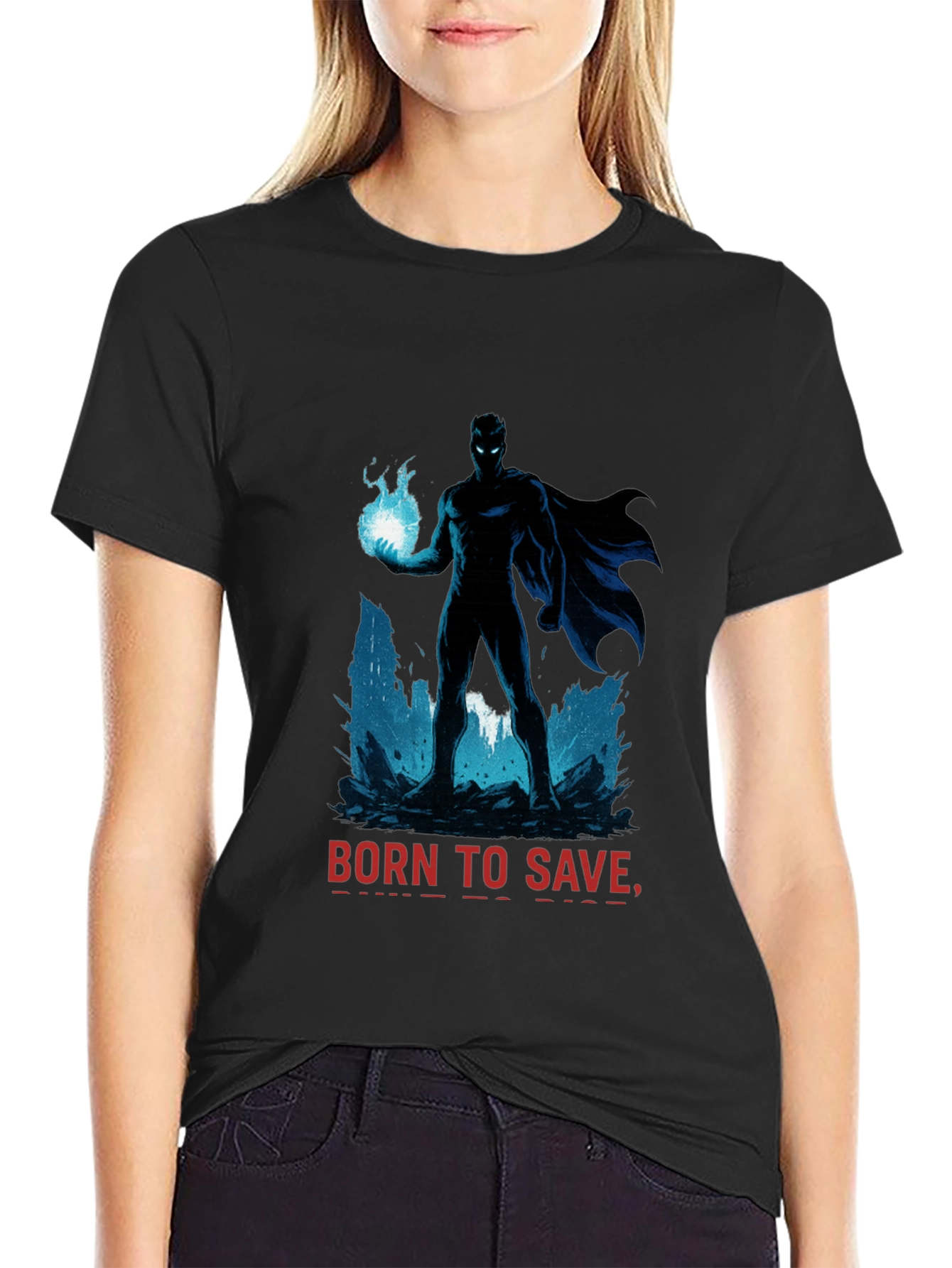 Born to Save Superhero T-Shirt - Black