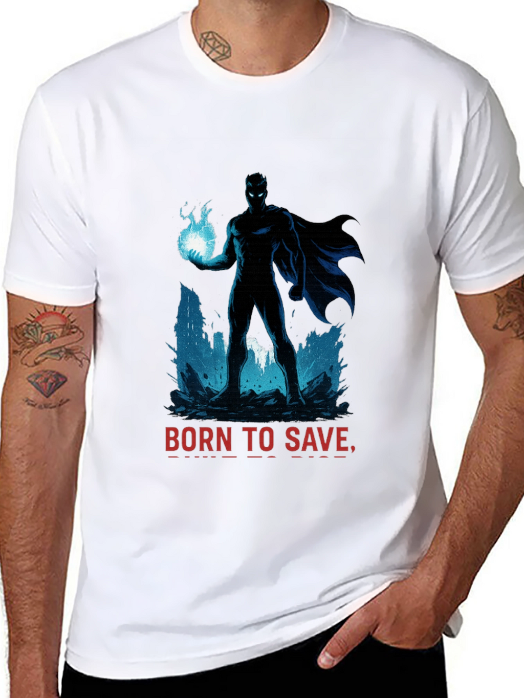 Born to Save Superhero T-Shirt - Black