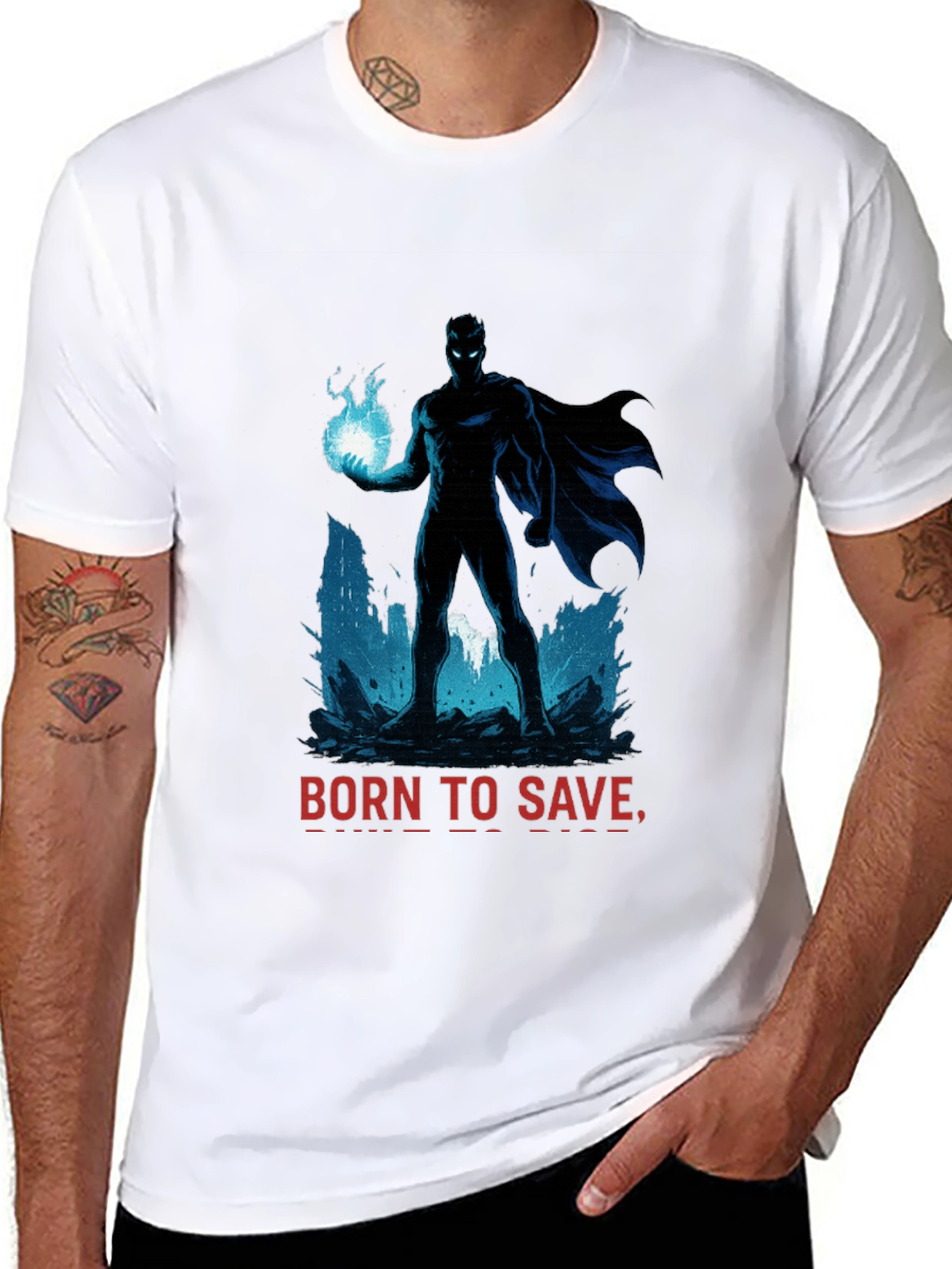 Born to Save Superhero T-Shirt - Black