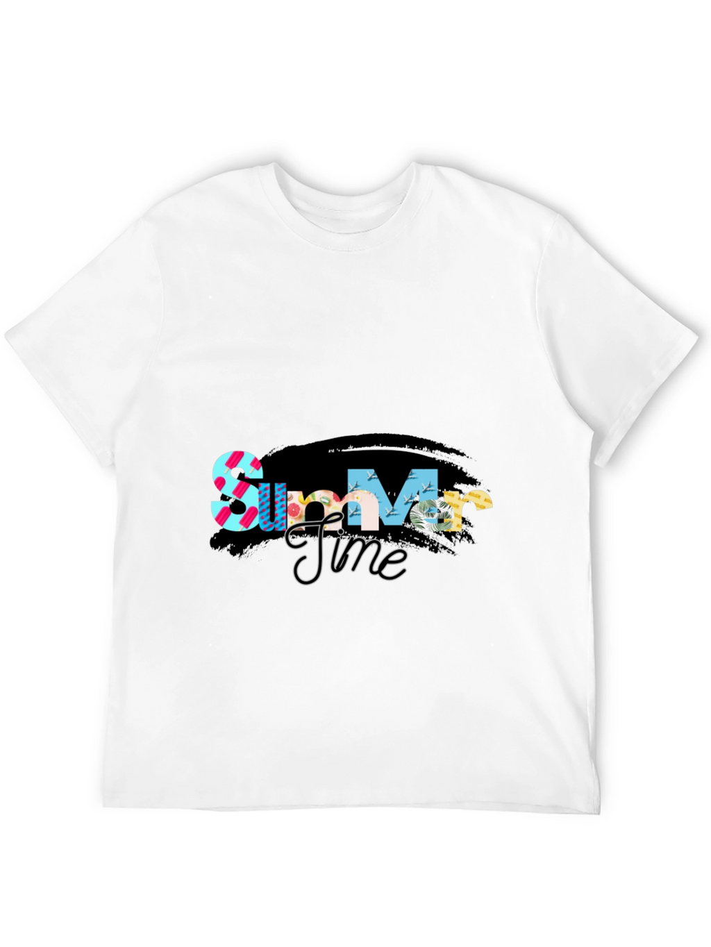 Summer Time Graphic Tee - Stylish Black T-Shirt