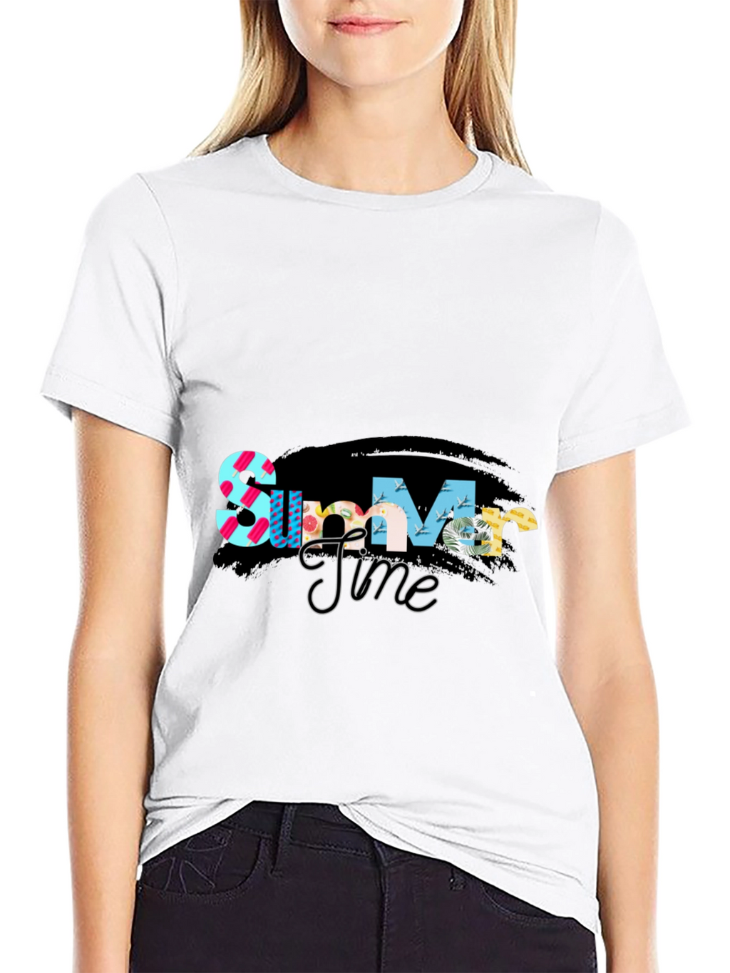 Summer Time Graphic Tee - Stylish Black T-Shirt
