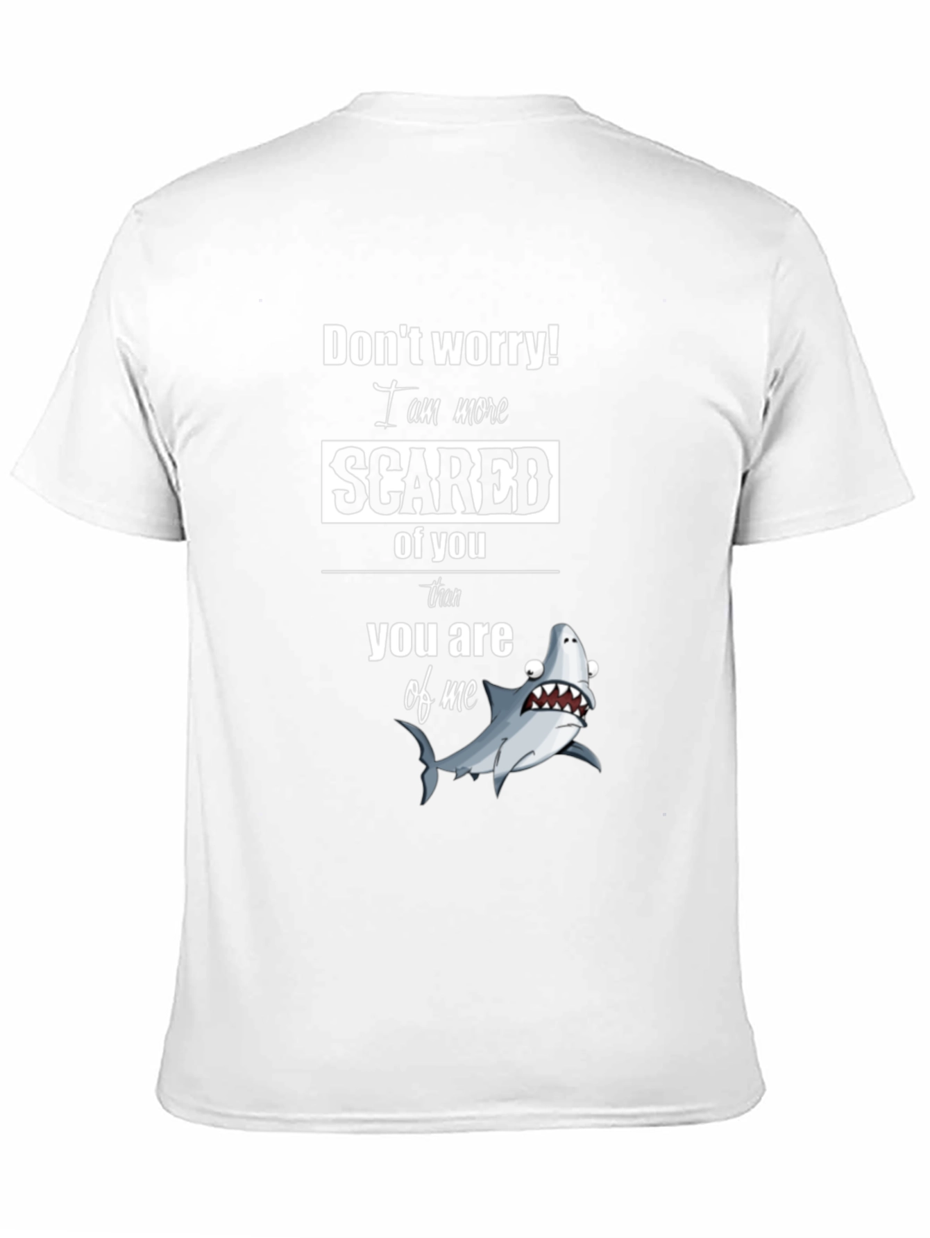 Scared Shark Graphic Tee - Humorous Novelty Shirt
