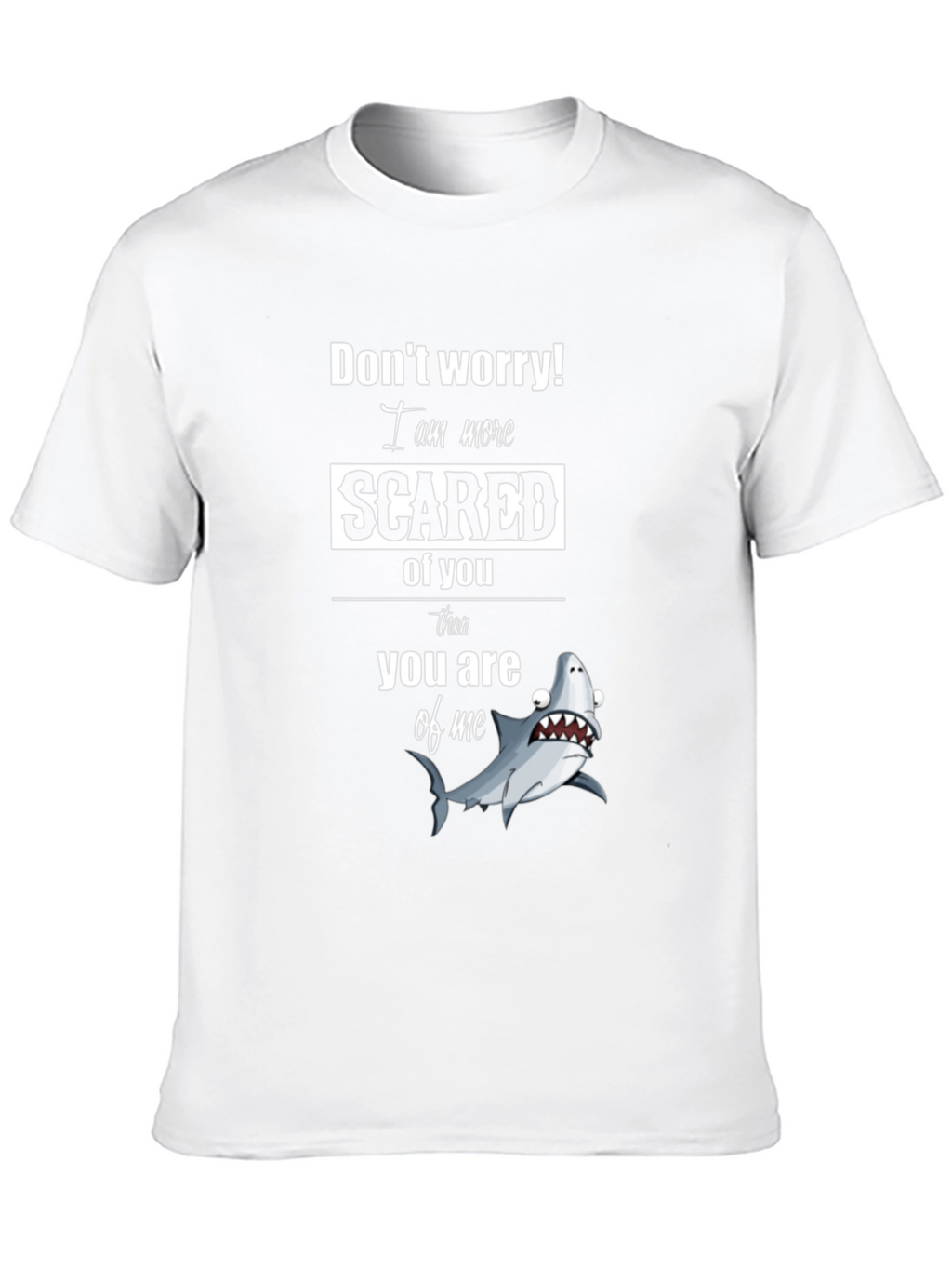 Scared Shark Graphic Tee - Humorous Novelty Shirt