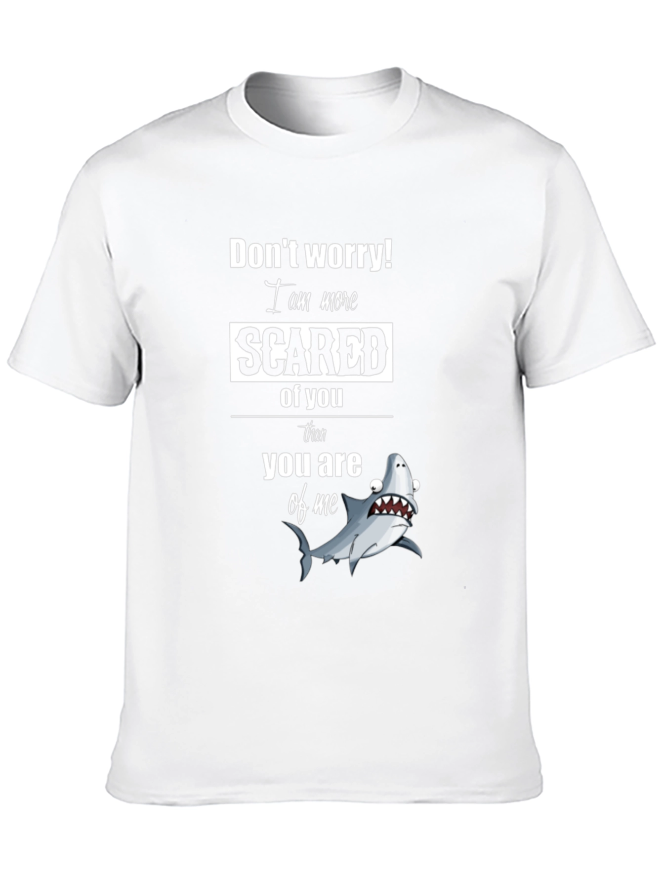 Scared Shark Graphic Tee - Humorous Novelty Shirt