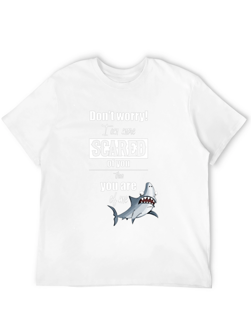 Scared Shark Graphic Tee - Humorous Novelty Shirt