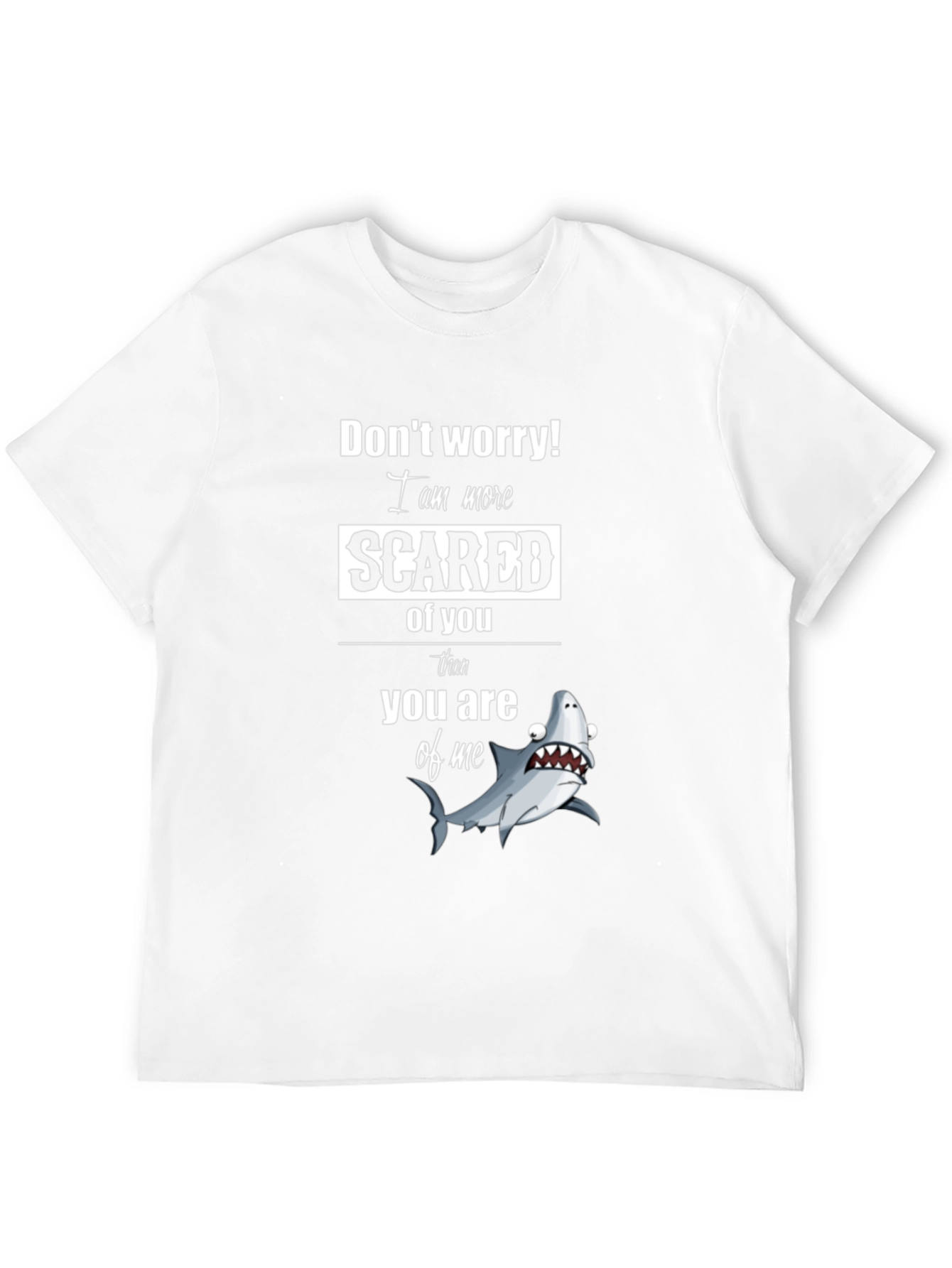 Scared Shark Graphic Tee - Humorous Novelty Shirt