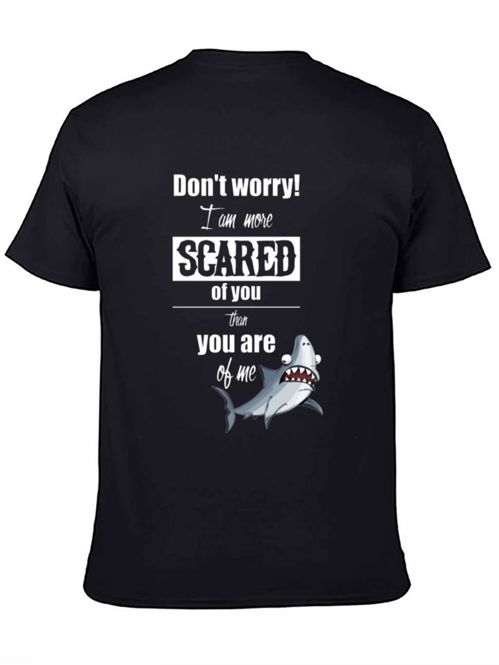 Scared Shark Graphic Tee - Humorous Novelty Shirt
