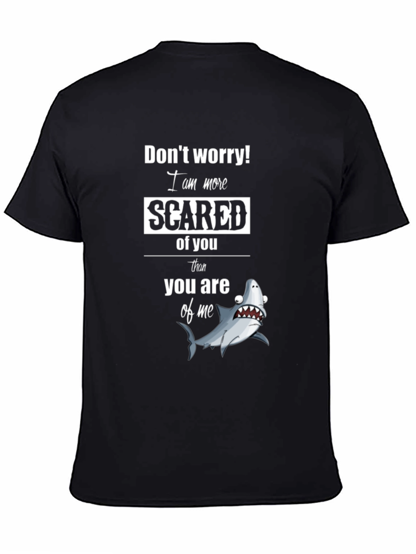 Scared Shark Graphic Tee - Humorous Novelty Shirt