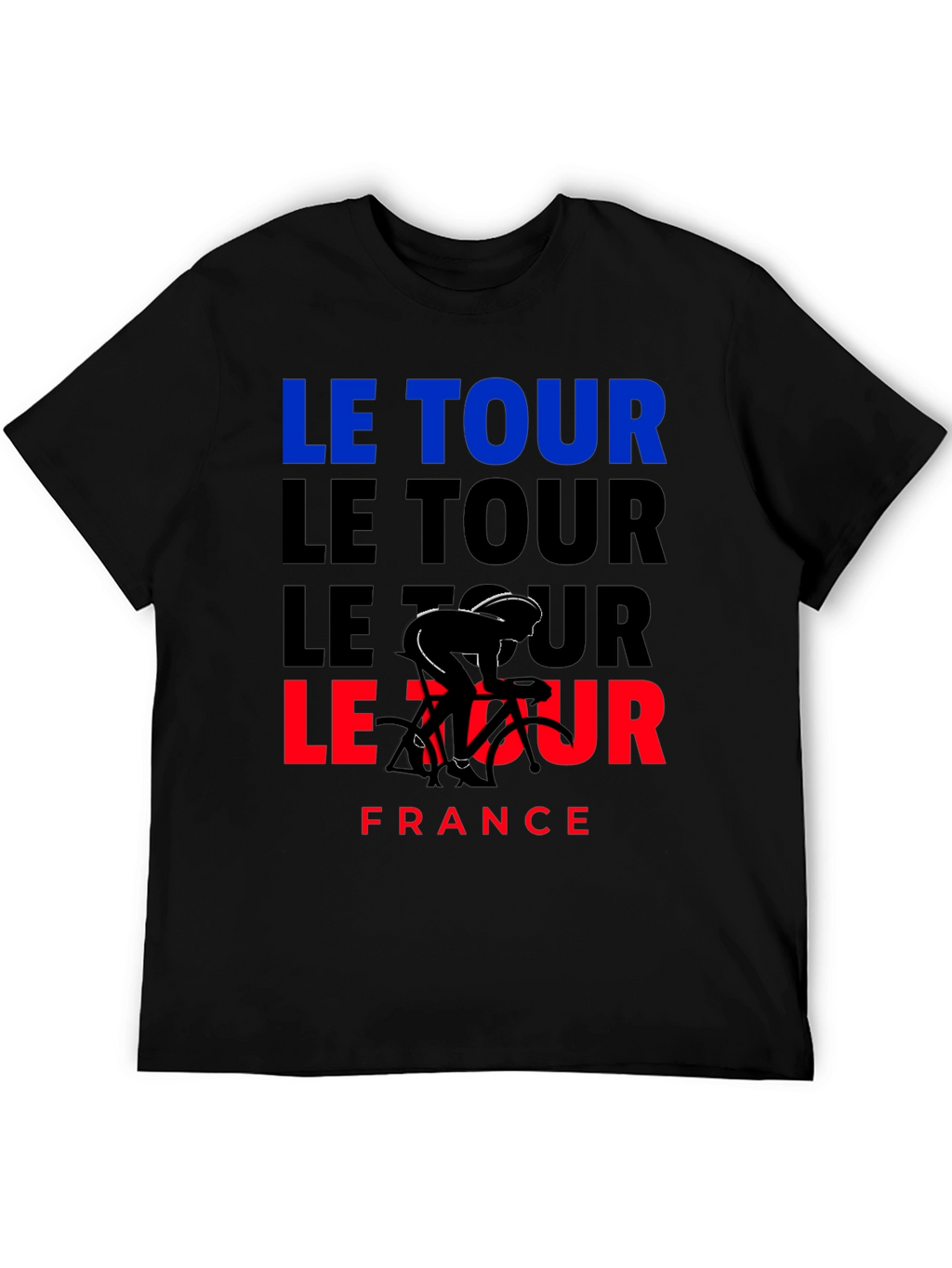 Le Tour France Cycling T-Shirt - Black Graphic Tee