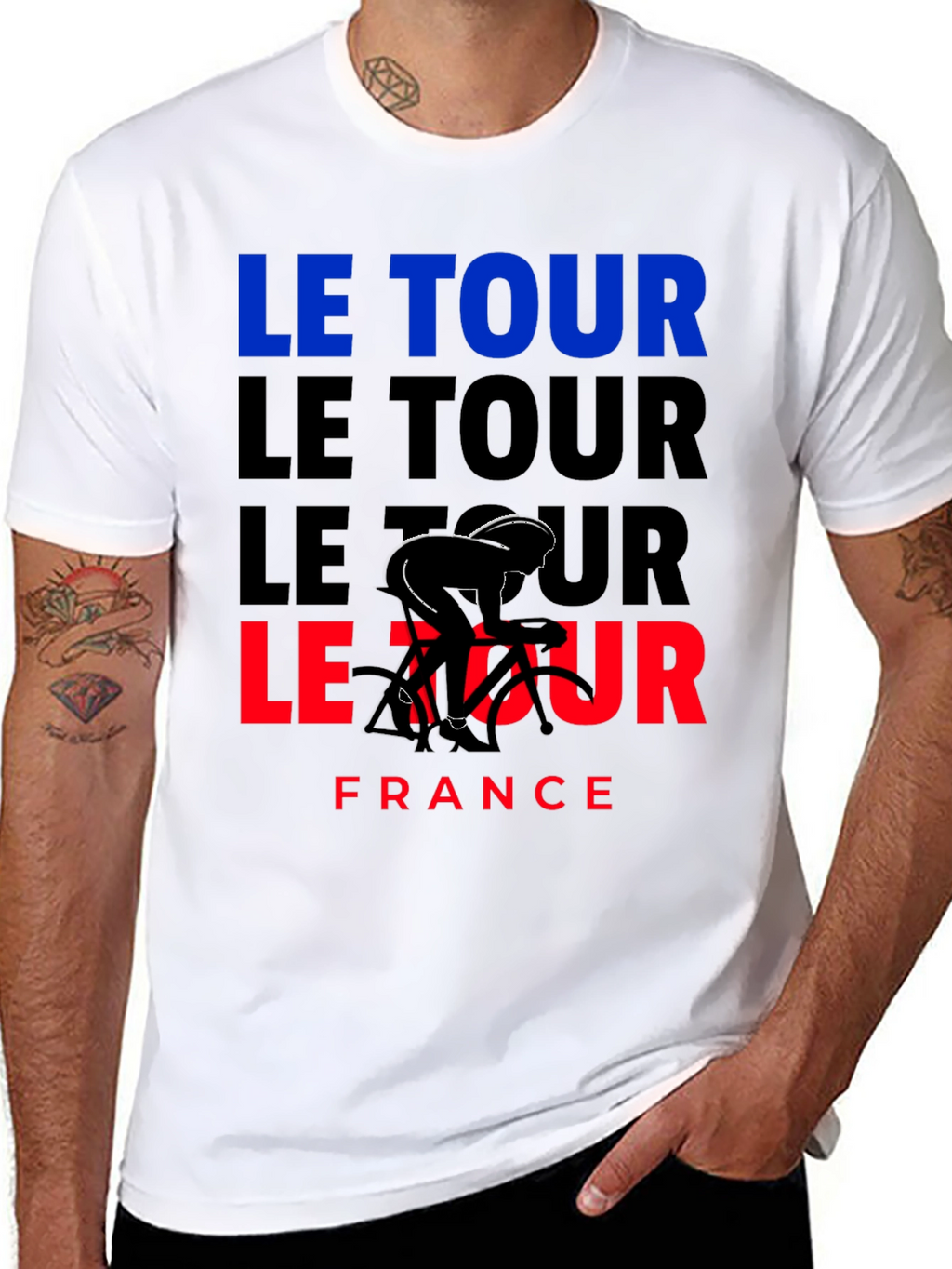 Le Tour France Cycling T-Shirt - Black Graphic Tee