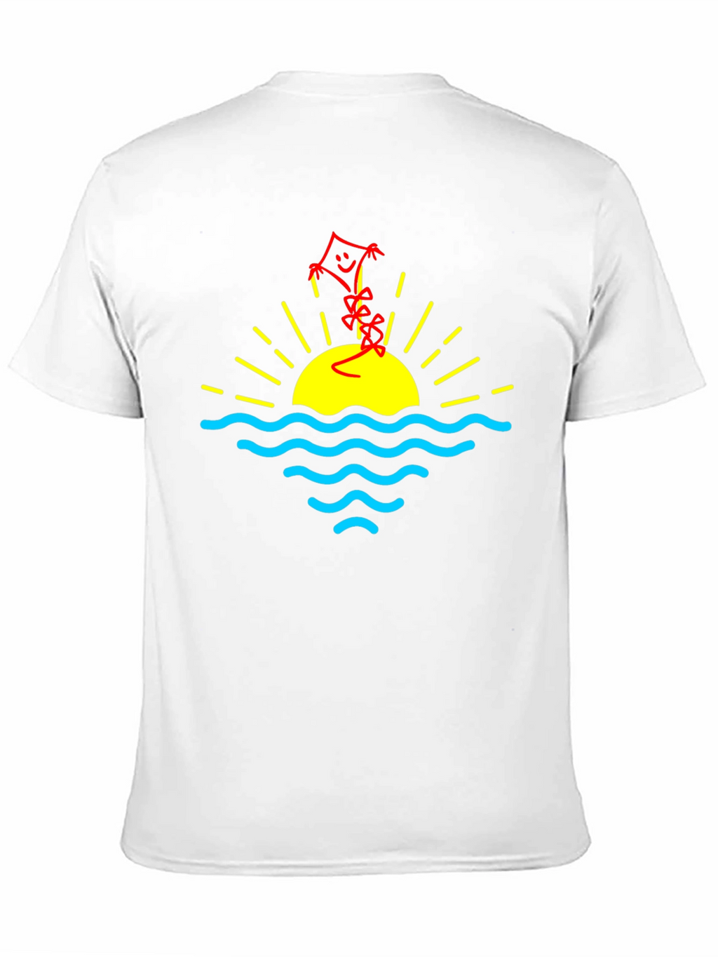 Sunset Kite Graphic Tee - Black Cotton Casual T-Shirt